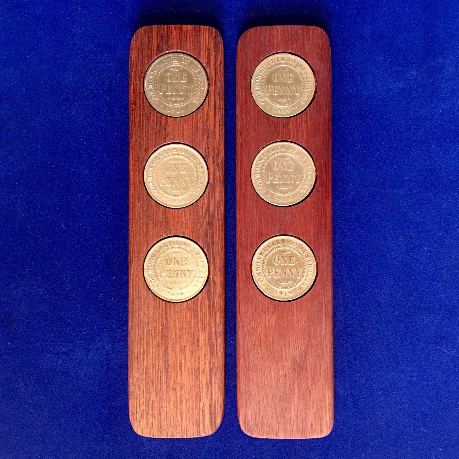 1944 Hardwood Two-Up Game Set Birthday Gift present 1944 Australian Penny two up