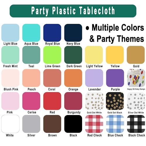 Fresh Mint Plastic Tablecloths 2 Pack Mint Green Disposable B01 Fresh Mint