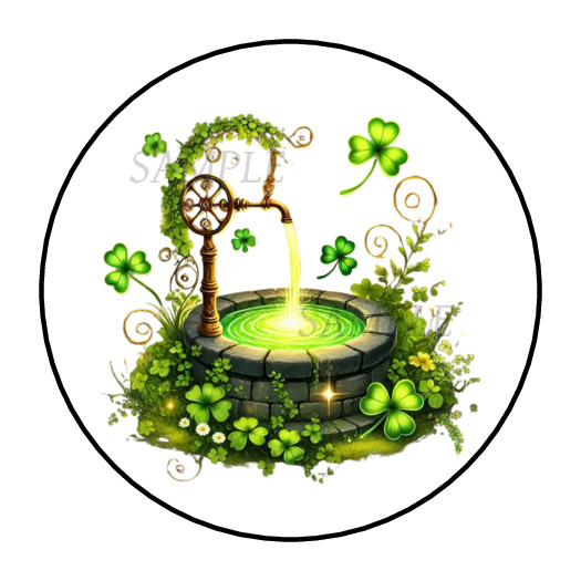 Magical Shamrock Wishing Well Stickers Labels St. Patrick’s Tags Envelope Seals