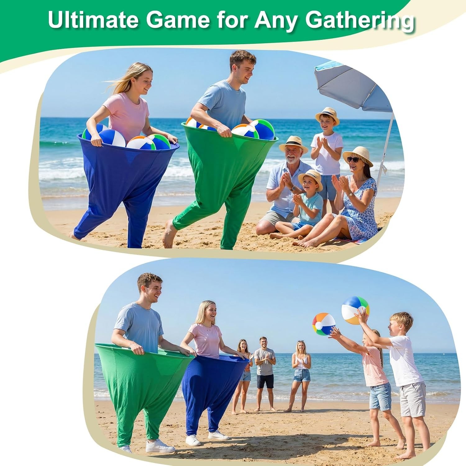 Family Yard Game Granny Pants Toss Set with Balls & Pump for Outdoor Fun