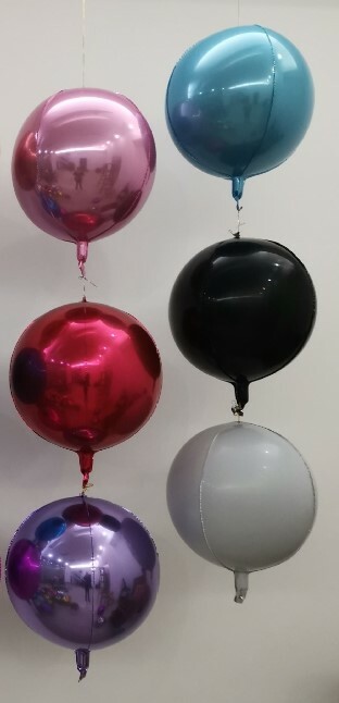 Orb Round Sphere Ball Foil Helium Balloon 4D 15in / 22in Party Event Super Shiny