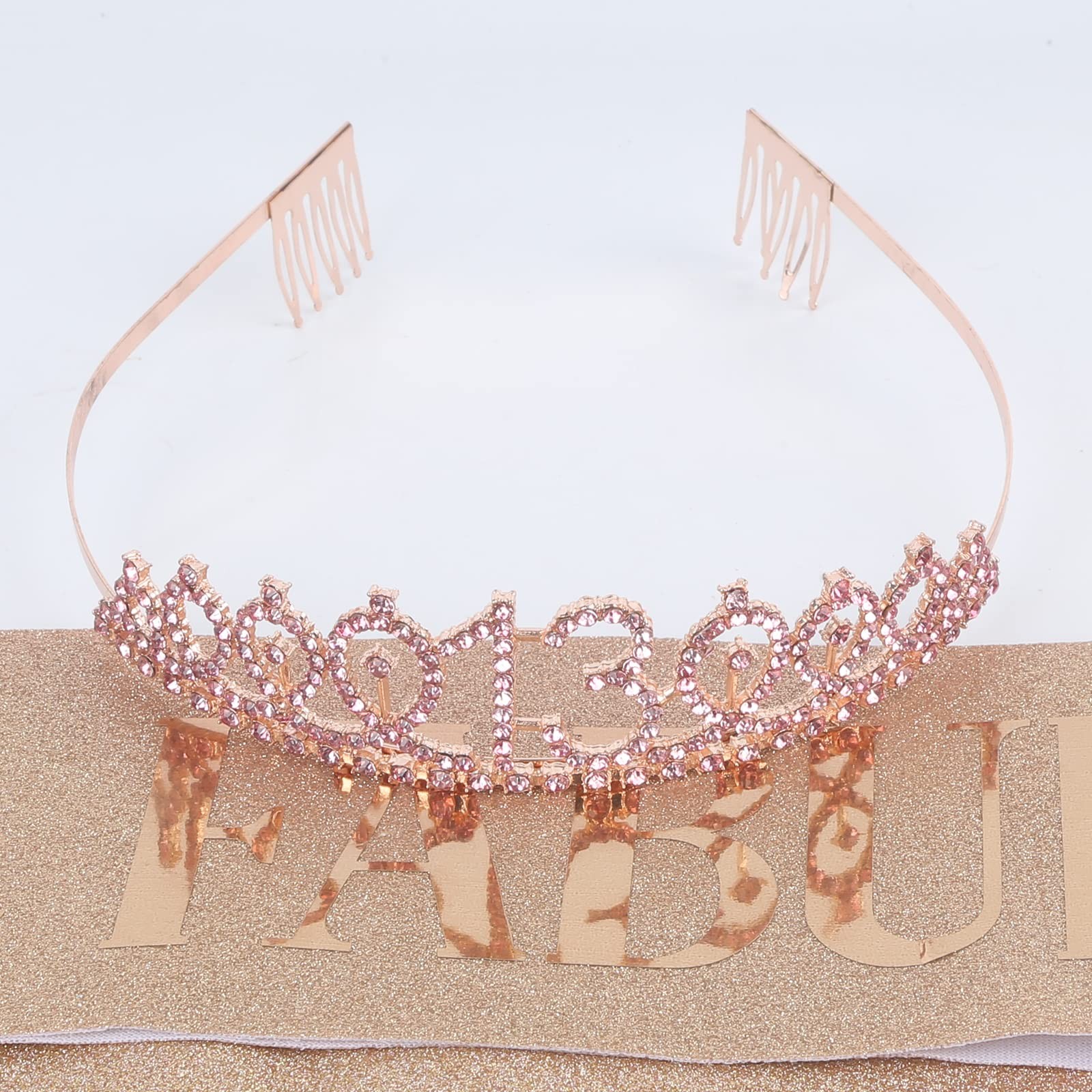 13th Birthday Sash and Tiara, 13 & Fabulous Sash and Tiara Birthday Crown, Ha…