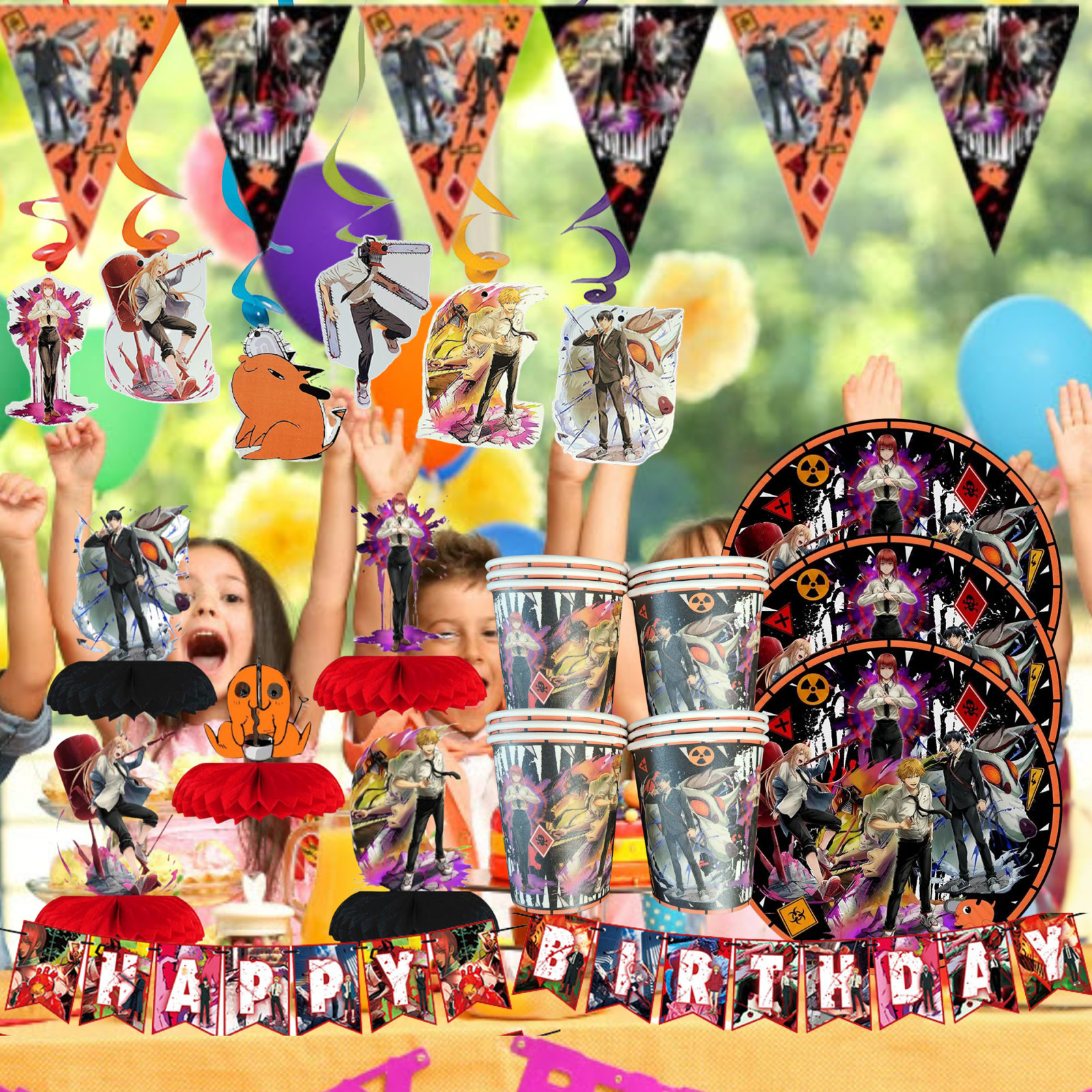 CHAINSAW MAN birthday party supplies favor centerpiece decoration event theme