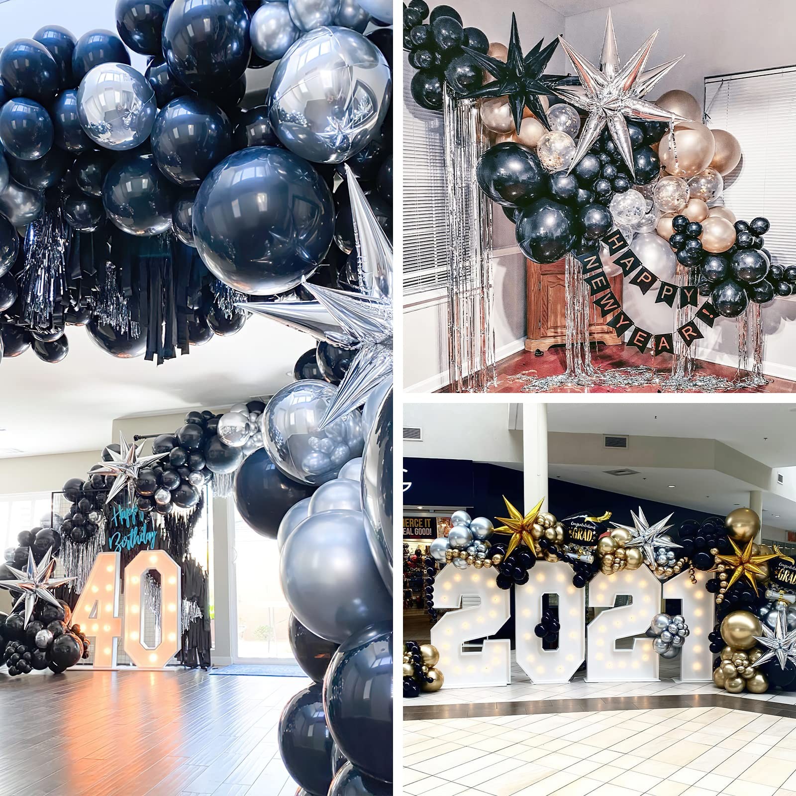 Metallic Silver Star Foil Balloons 6 Pcs Mylar Party Decor Globos Estrella Plata