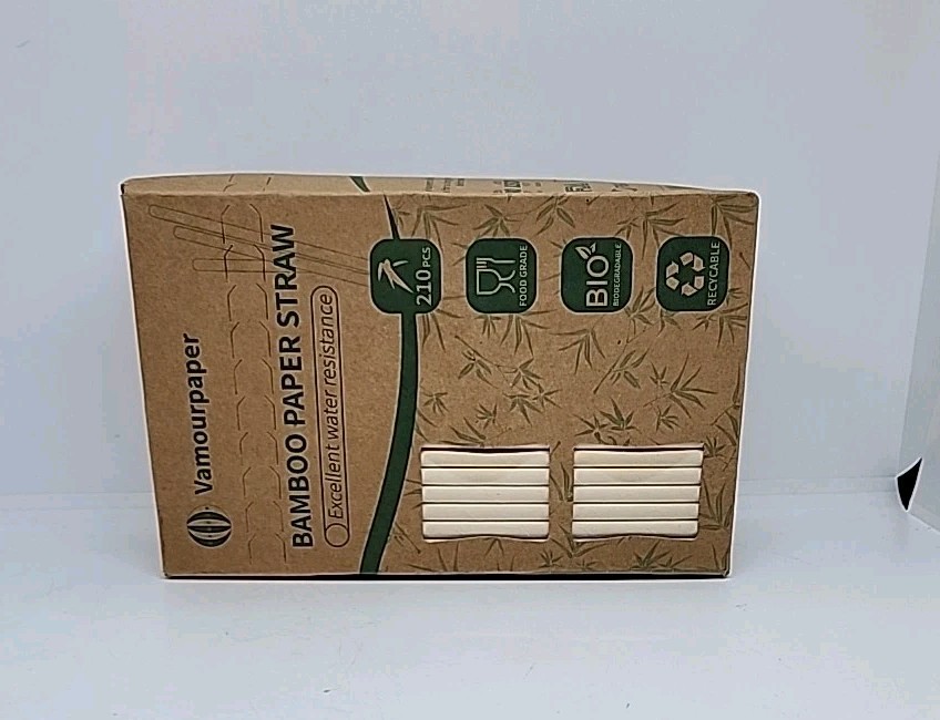 Ibambo Bamboo Disposable Straws – 250 Pack, Single Wrapped Compostable Straws