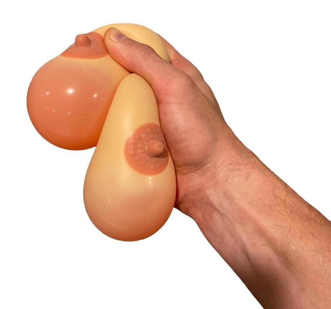 2pk Stress Boobs – Squeeze Boobies Feels Real! Adult Novelty Breast Man Toy Gift