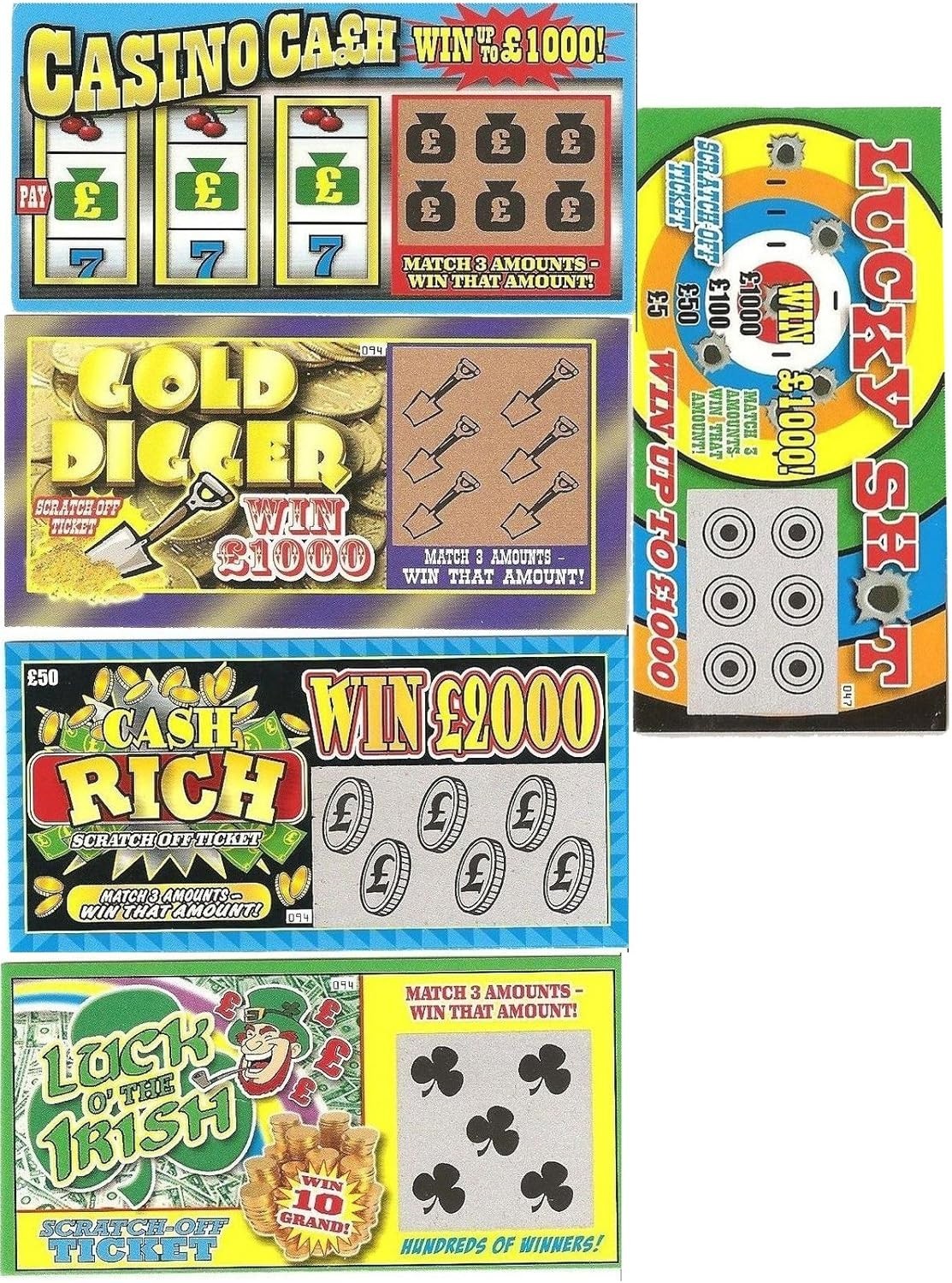 Fake Lottery Ticket Pack: 5 Gag Tickets for Kids & Adults – Prank Fun