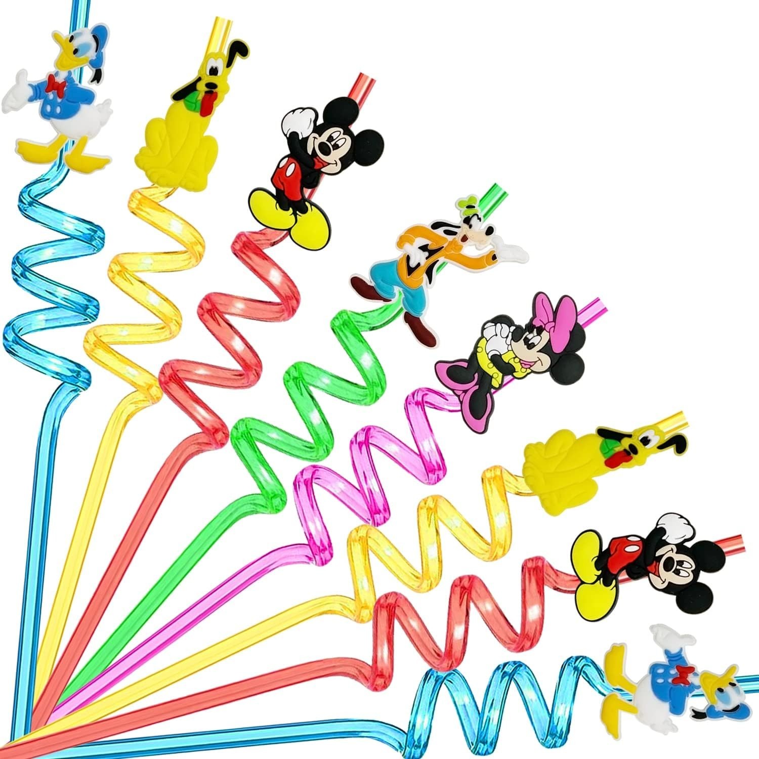25pcs Mouse Straws Mouse Party Supplies Favors With 2pcs Cleaning Brush Plast…