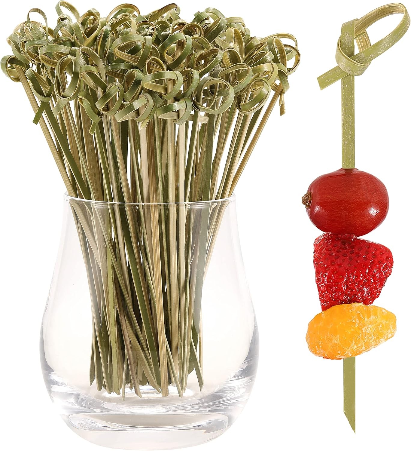 200 PCS Cocktail Picks, 4.7 Inch Toothpicks for Appetizers, Natural Bamboo