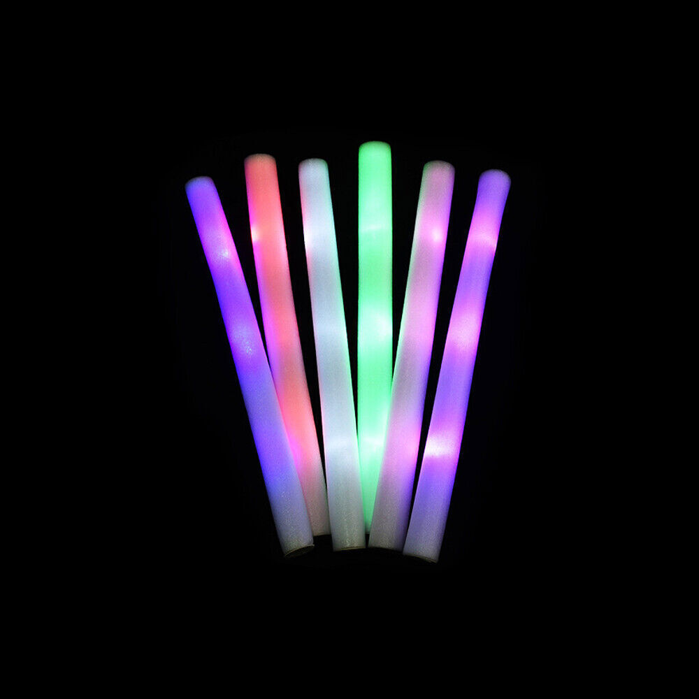 LED Light Up Foam Sticks 100-500PCS Baton Wands Rally Party Rave Tube Glow Wands