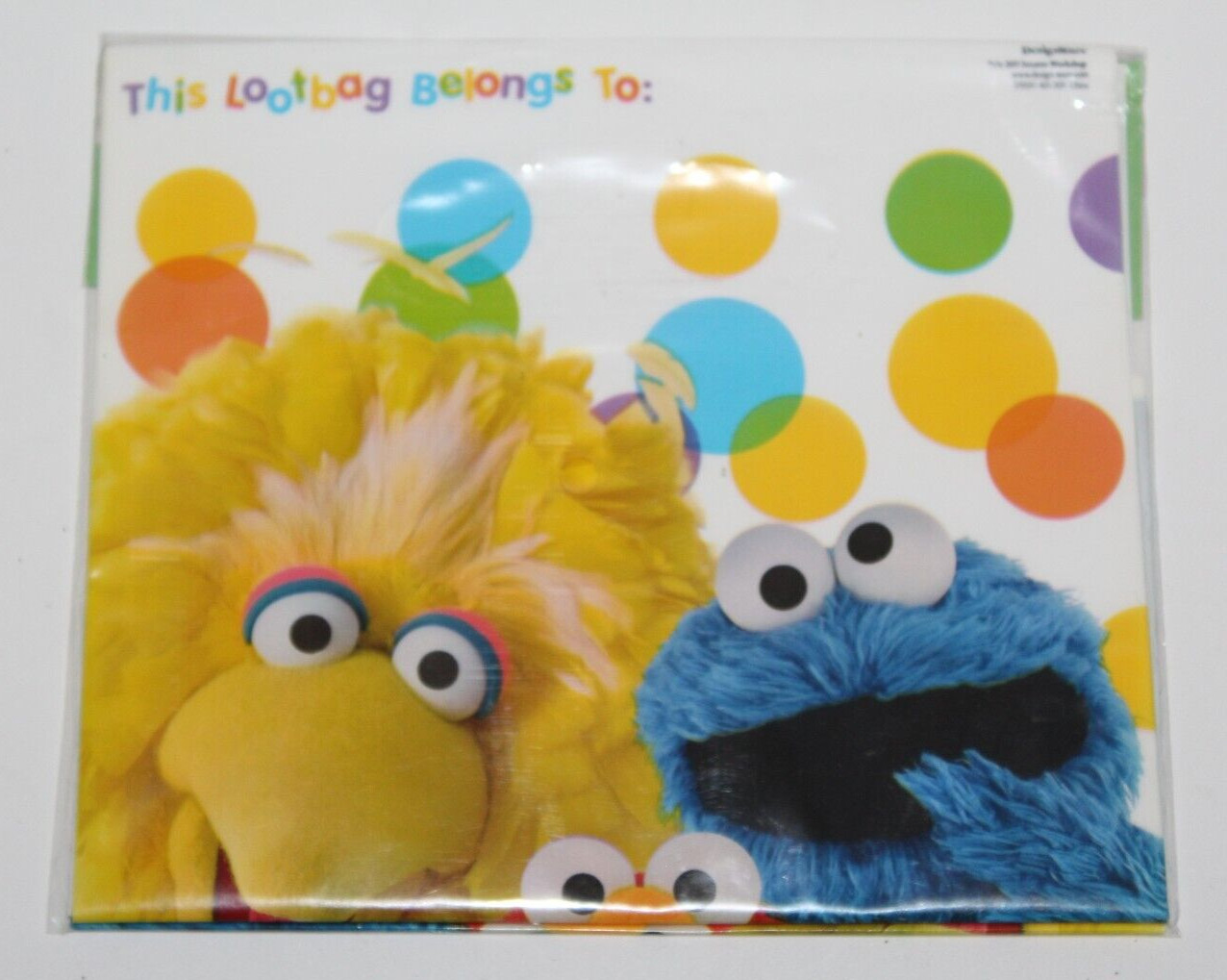 Designware Sesame Street Big Bird & Cookie Monster Birthday Party Loot Bags, 8