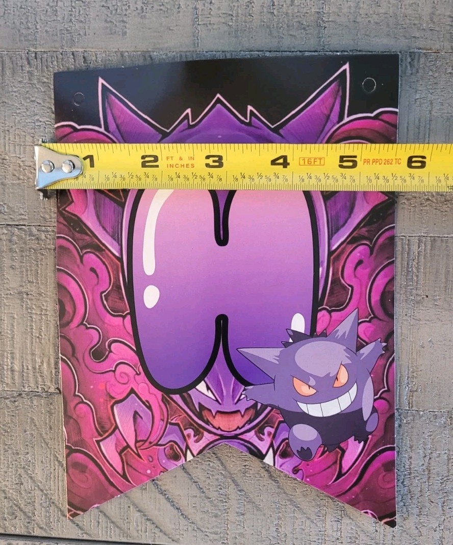 Pokemon GENGAR Happy Birthday String Banner & Cake / Cupcake Toppers (B2-G1)