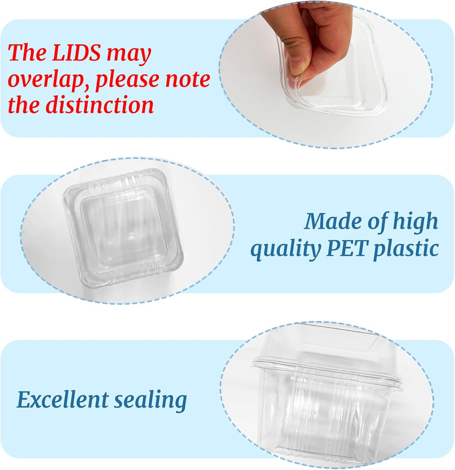 Dessert Cups With Lids Spoons Square Parfait Disposable Containers 50 Pcs 8 OZ