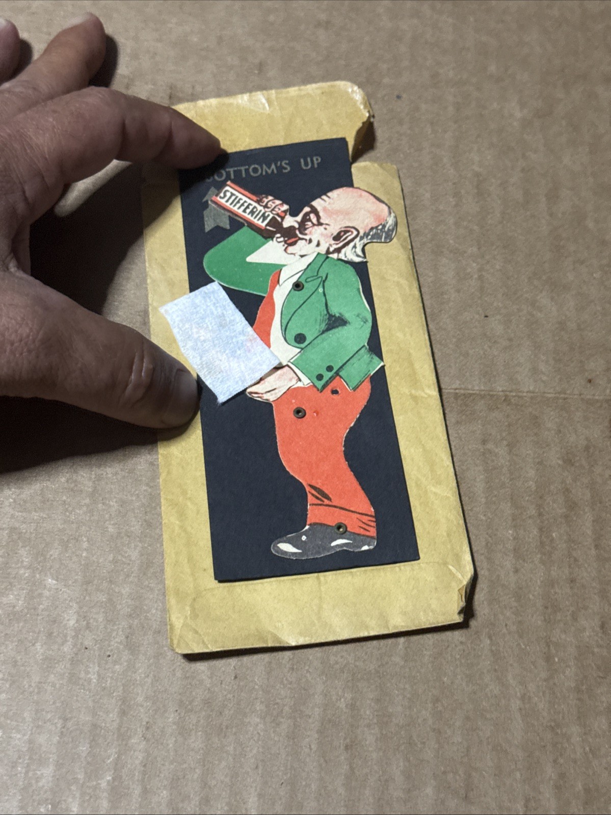1950’s Vintage STIFFERIN Erotic BOTTOMS UP Tradecard Adult Novelty Risque RARE