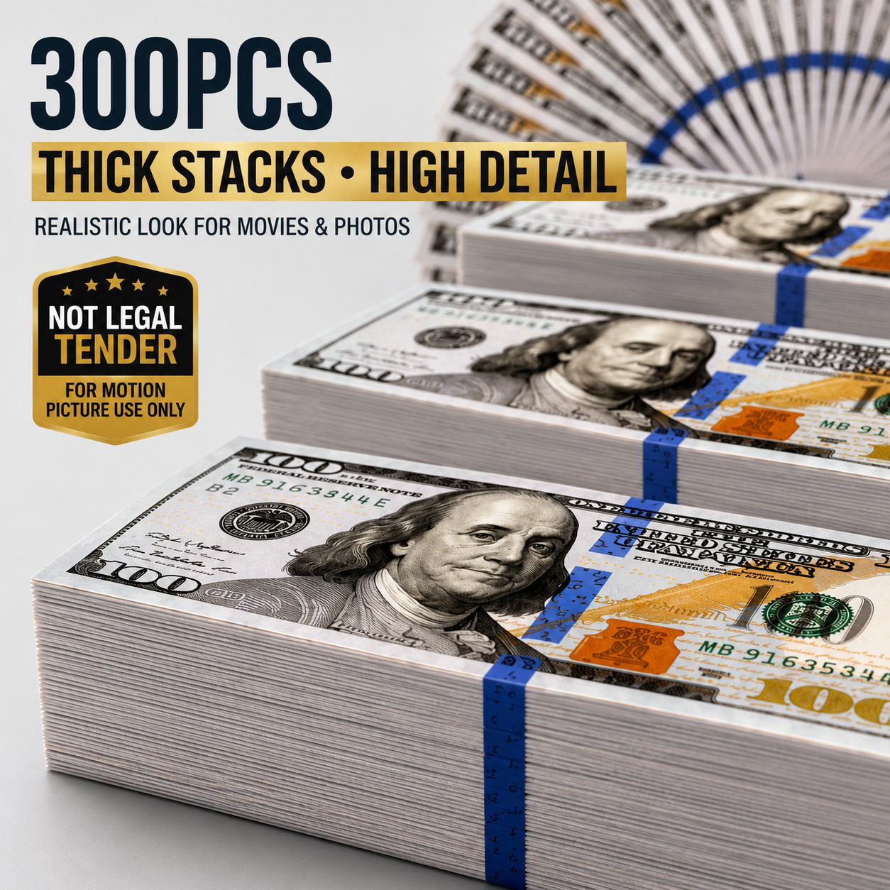 300 PCS Prop Fake Toys Money BANK GAMES CASH PAPER Different DOLLAR BILLS $ US