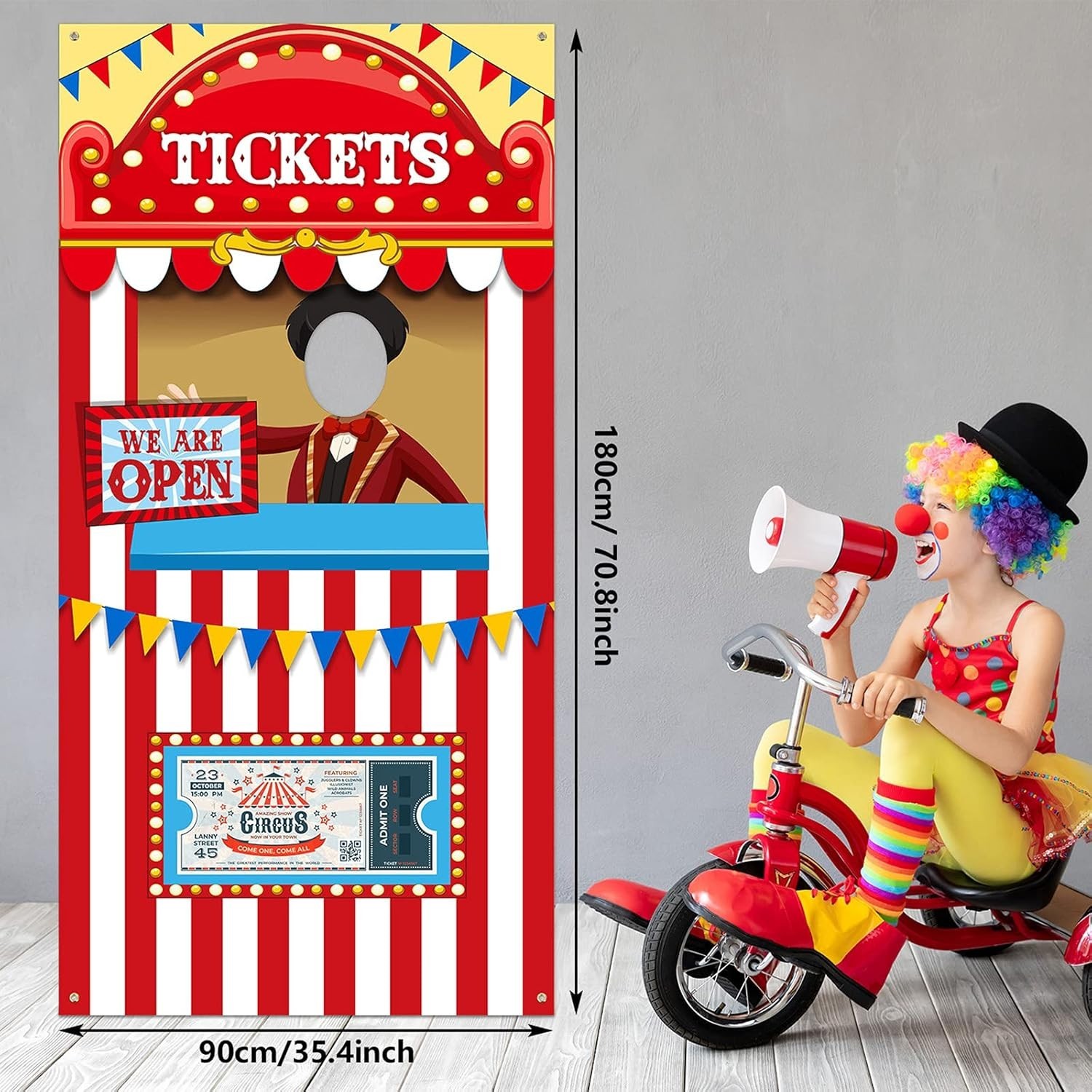 Carnival Circus Theme Party Decorations, Photo Door Banner Ticket Booth Polyeste