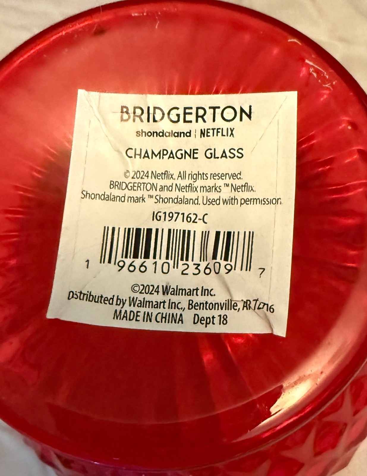 NEW Shondaland Netflix Bridgerton Ruby Red Translucent Champagne Glass