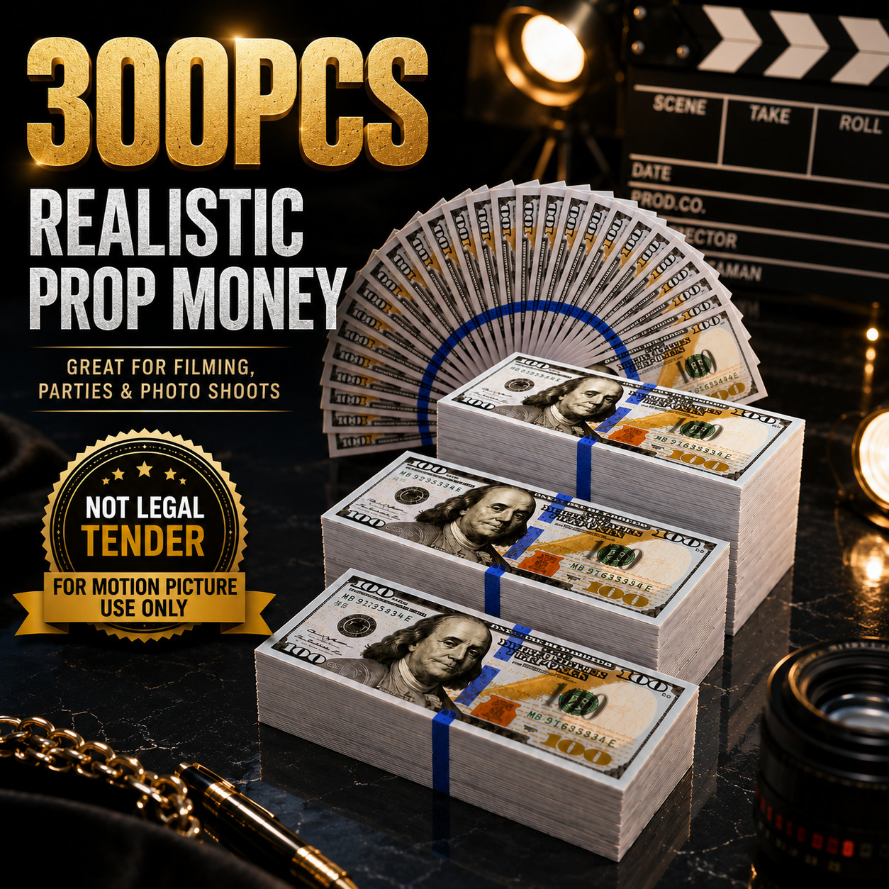 300pcs (30K) money props toy play fake bills for video Learning Education Toys