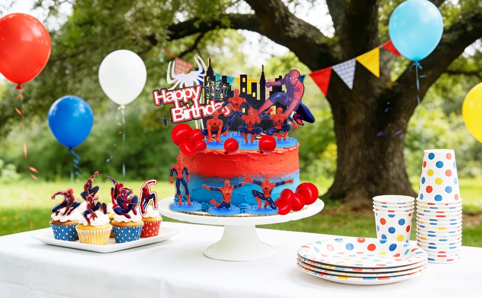 3D Spiderman Cake Decoration Marvel Super Hero Cake Topper Avengers Cake Topper