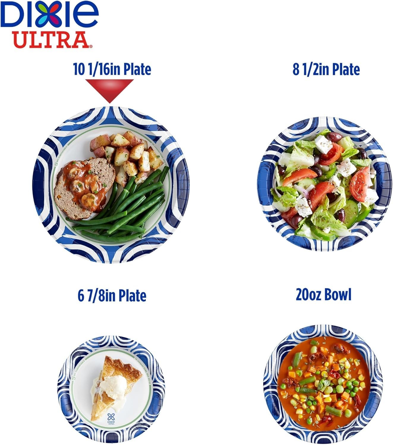 Dixie Ultra, Large Paper Plates, 10 Inch, 44/100 Count, 3X Stronger*, Heavy Duty