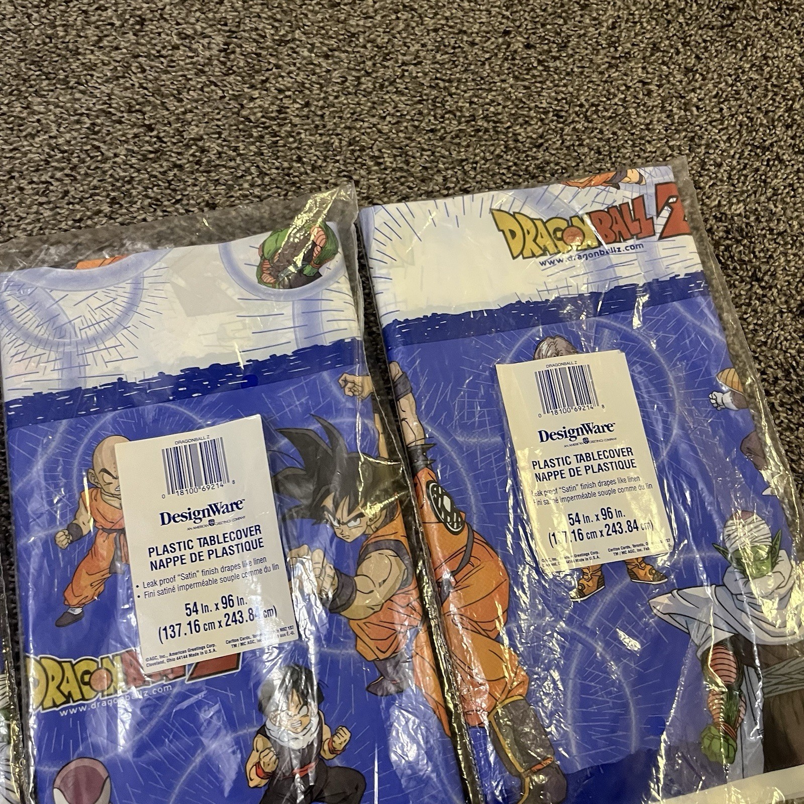 Lot 3 Dragon Ball Z Tablecover Party Decoration Goku Birthday Supplies NOS 1999