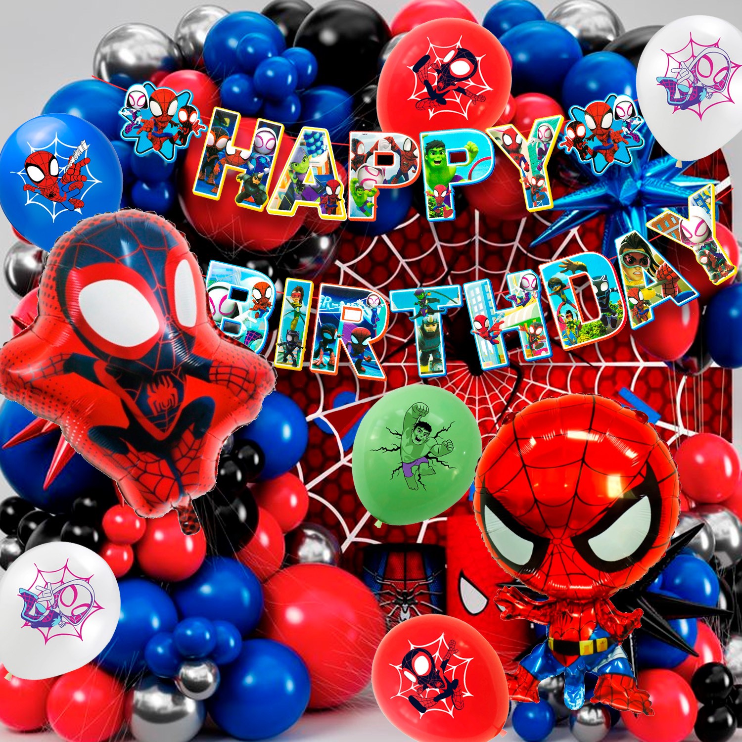 Marvel Spiderman and His Amazing Friends Birthday Party Decoration Boys Balloons