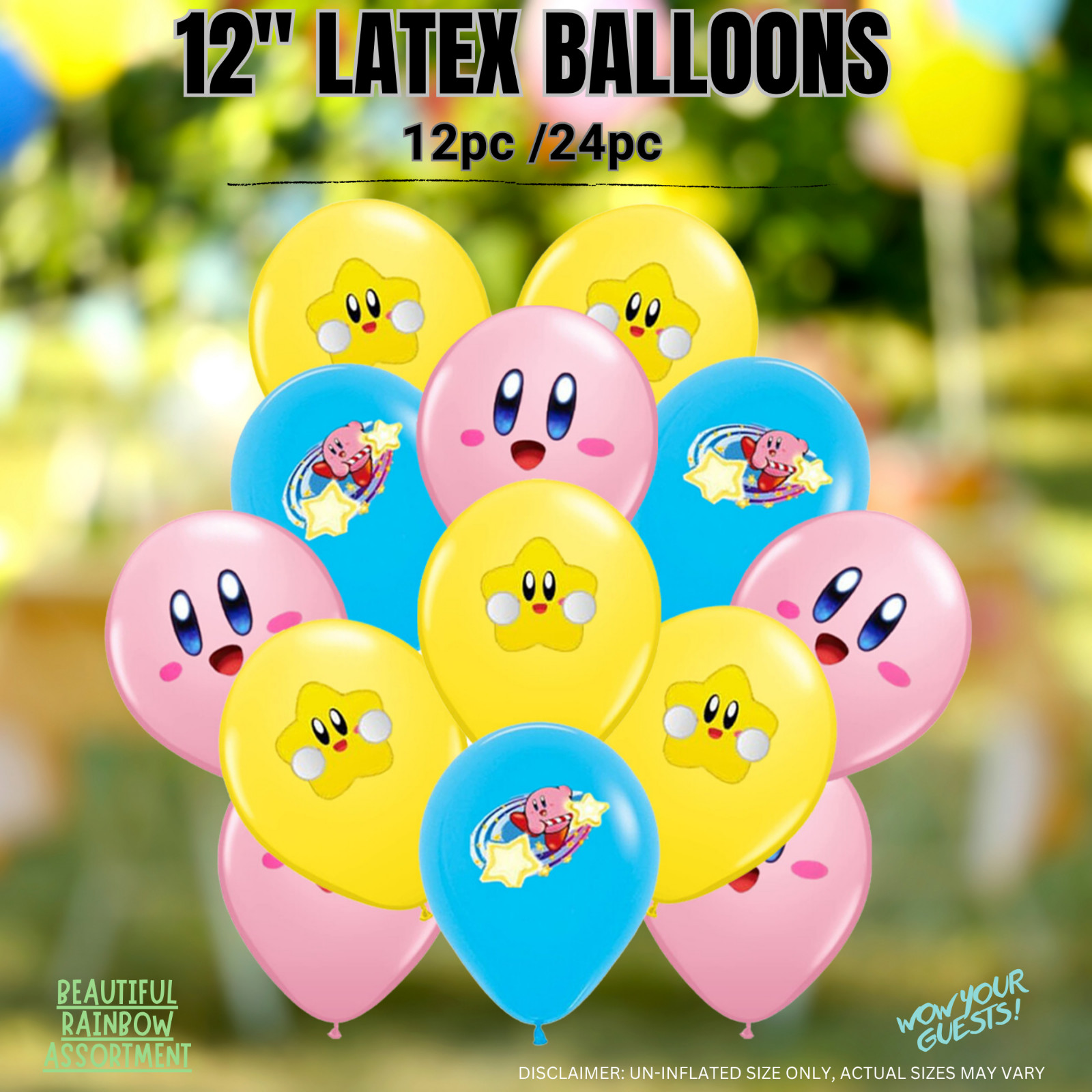 KIRBY STAR GAME pink foil balloon birthday party supplies centerpiece decoration