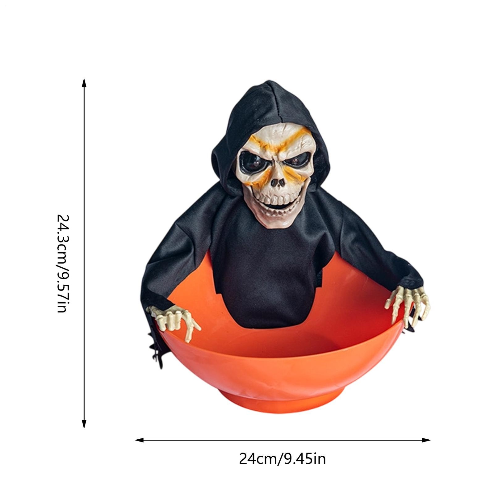 Halloween Candy Holder Animated Skeleton Holiday Decor Screaming Candy Dish