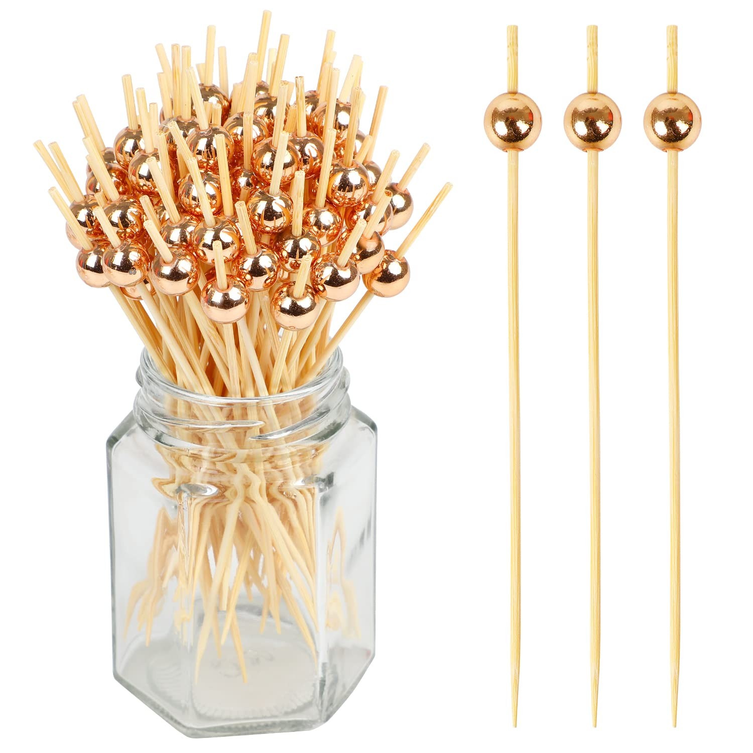 100pcs Cocktail Toothpicks Bamboo Cocktail Picks For Appetizers For Wedding Birt