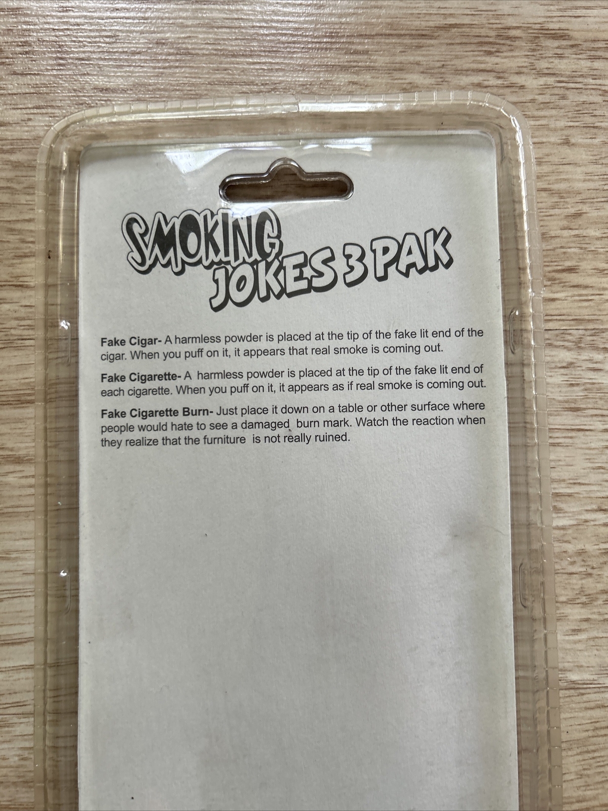 Vtg Forum Novelties Inc Smoking Jokes 3 Pak Toys Fake Burn Fake Cigarettes,Cigar