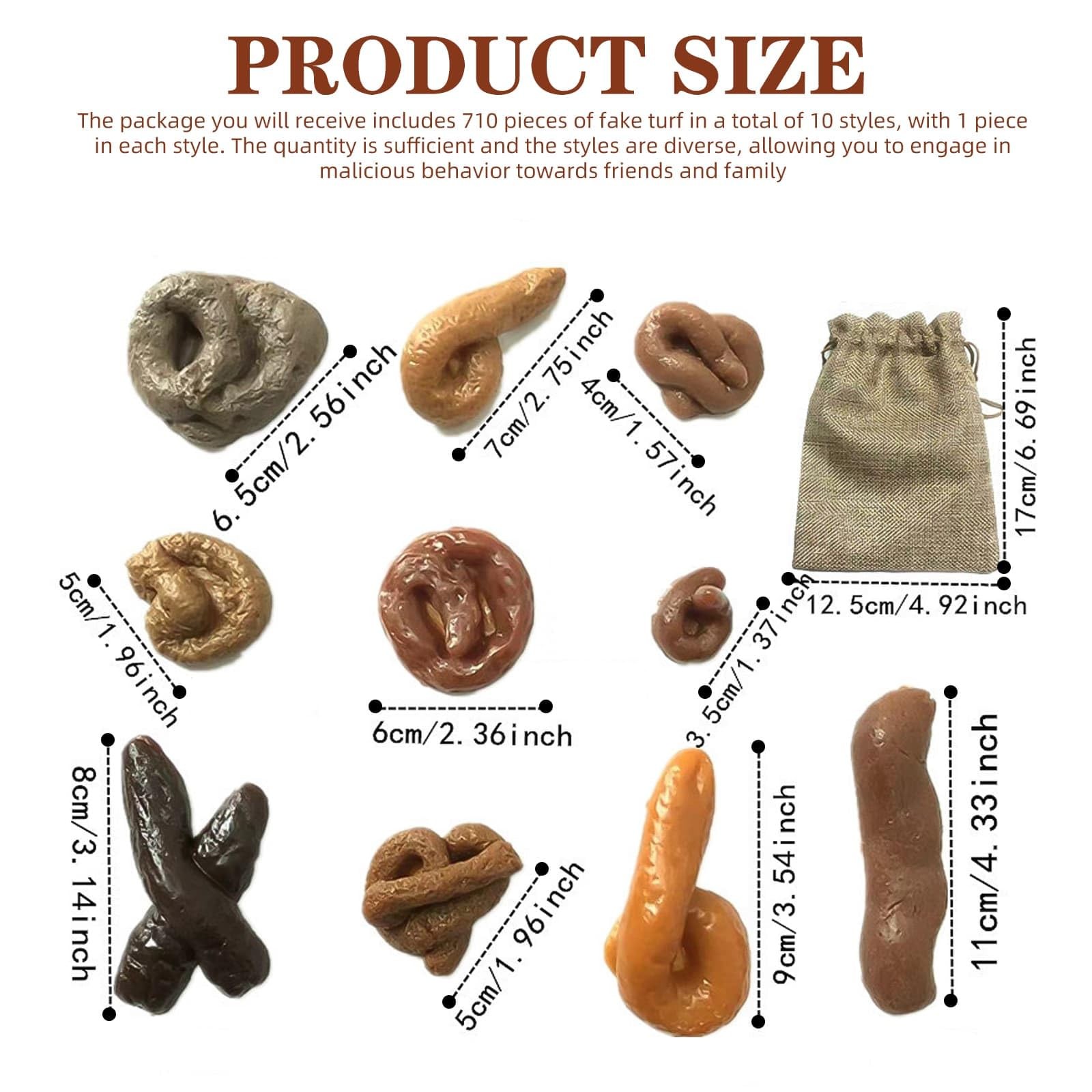 10 Pieces Fake Poo Realistic Fake Turd Prank Floating Poo, Fake Dog Poop Toys…