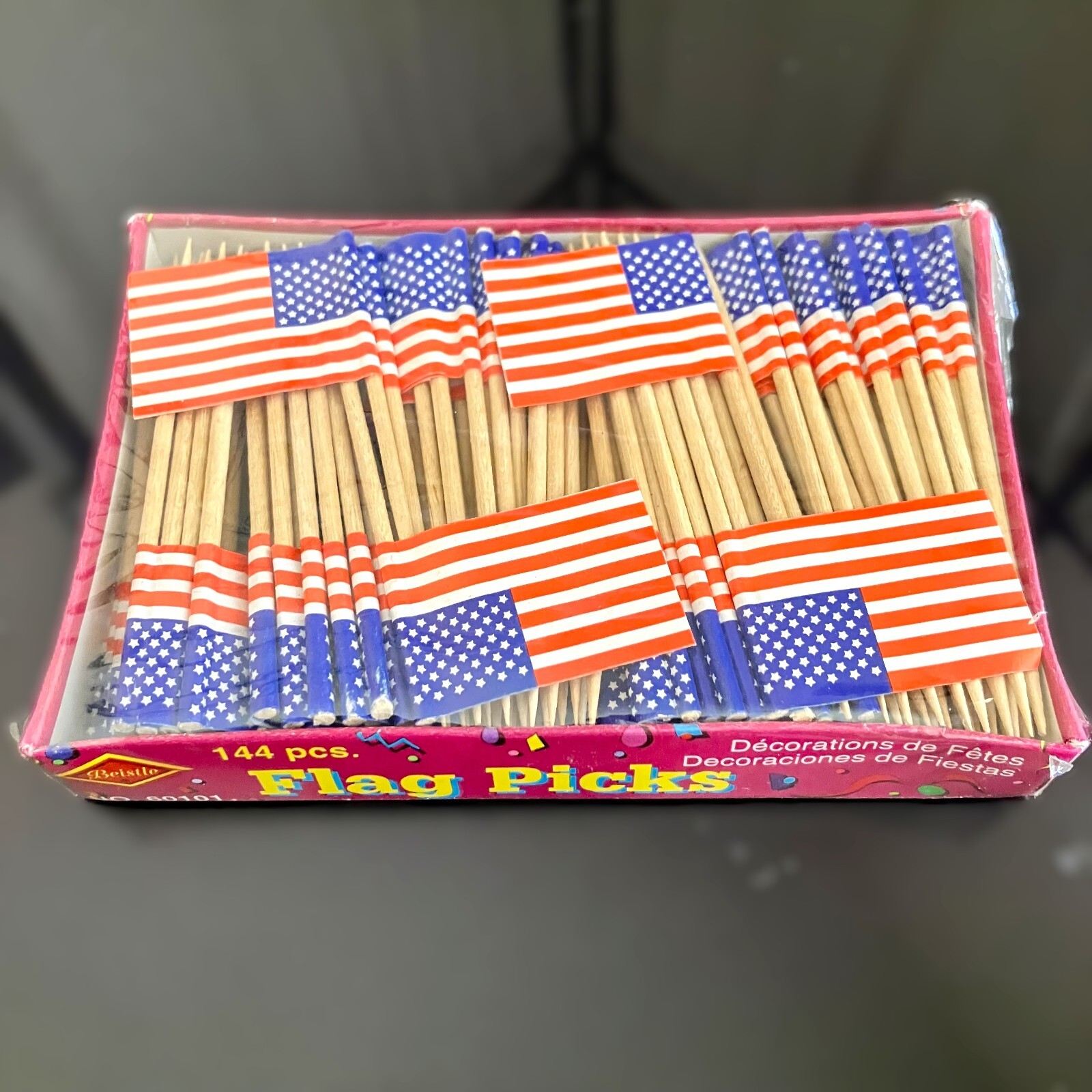 144 USA American Flag Toothpicks July 4th, Patriotic, Party, Appetizer, Cupcakes