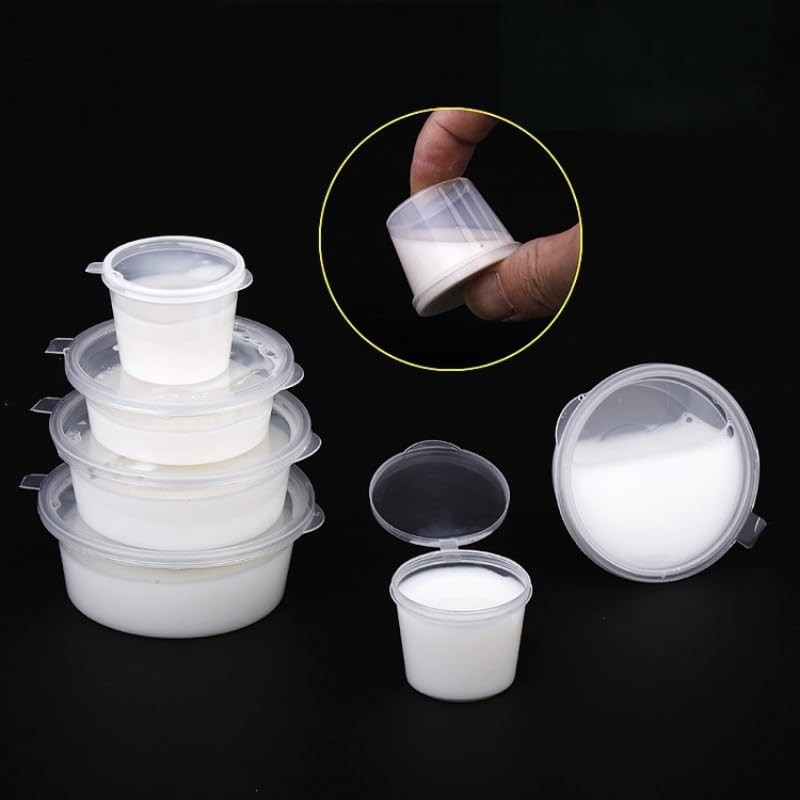 50 Pieces Small Sauce Containers Plastic Cups,Reusable Condiment Cups,Souffle…