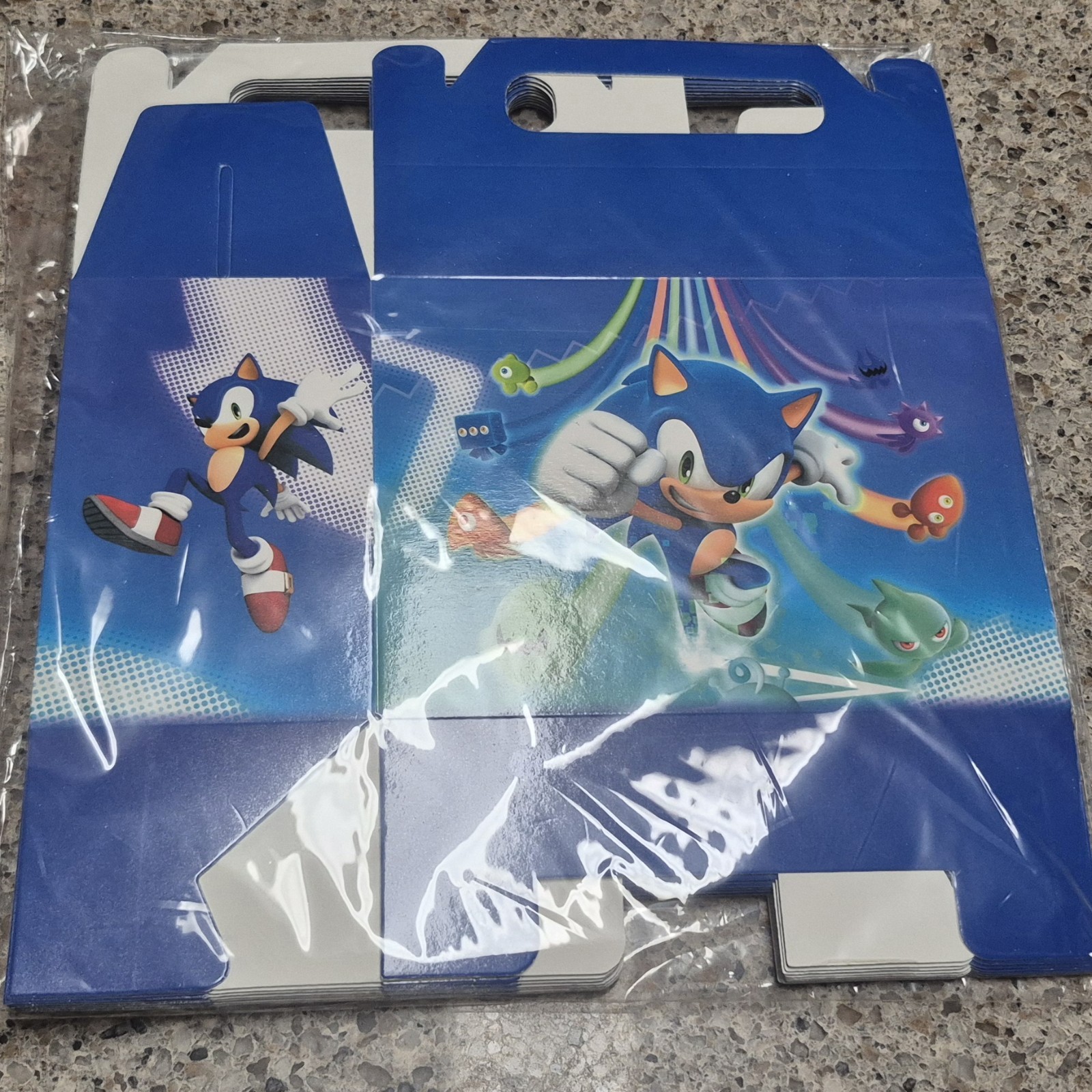 Sonic the Hedgehog Birthday Party Favor Boxes Blue Treat Goodie Gift Bag 10pc
