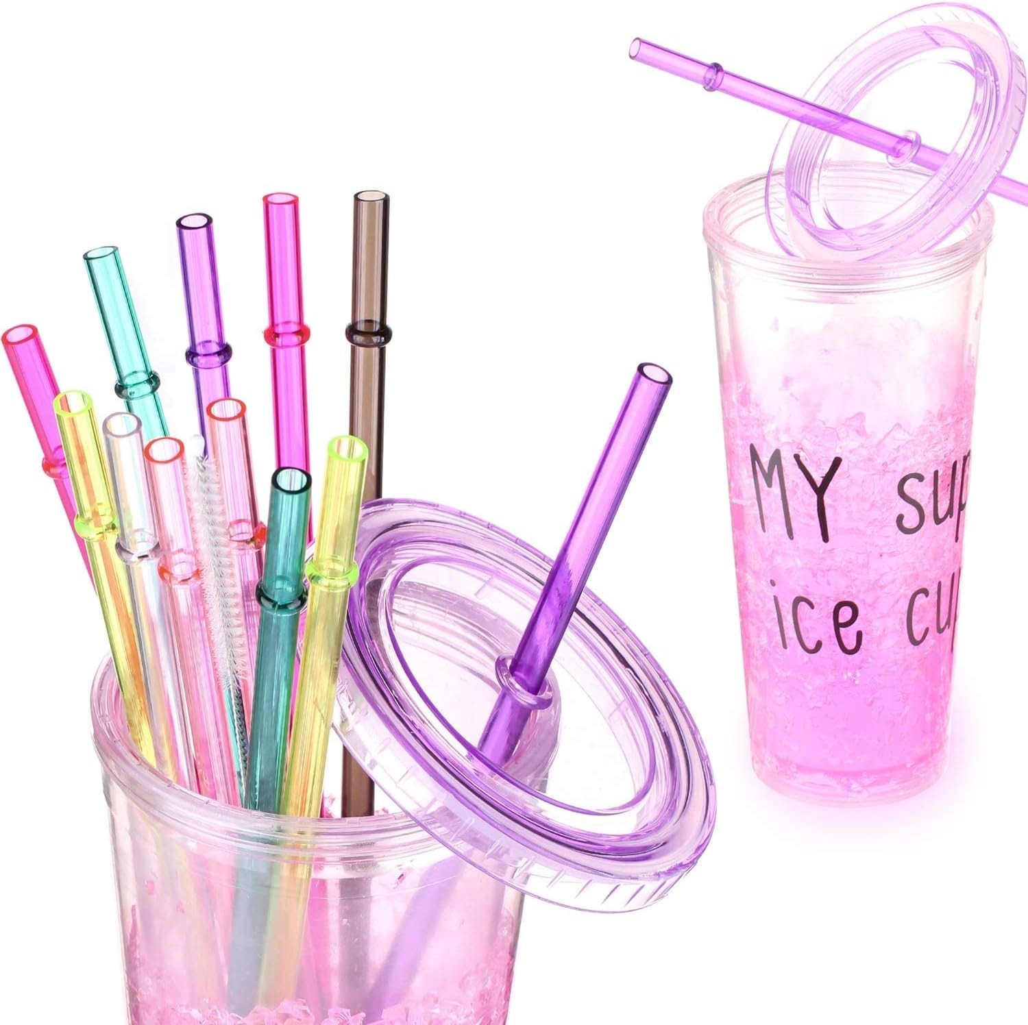 BPA-Free 13” Reusable Straws with Brush – Ideal for Hydro Flasks & Yeti Tumblers