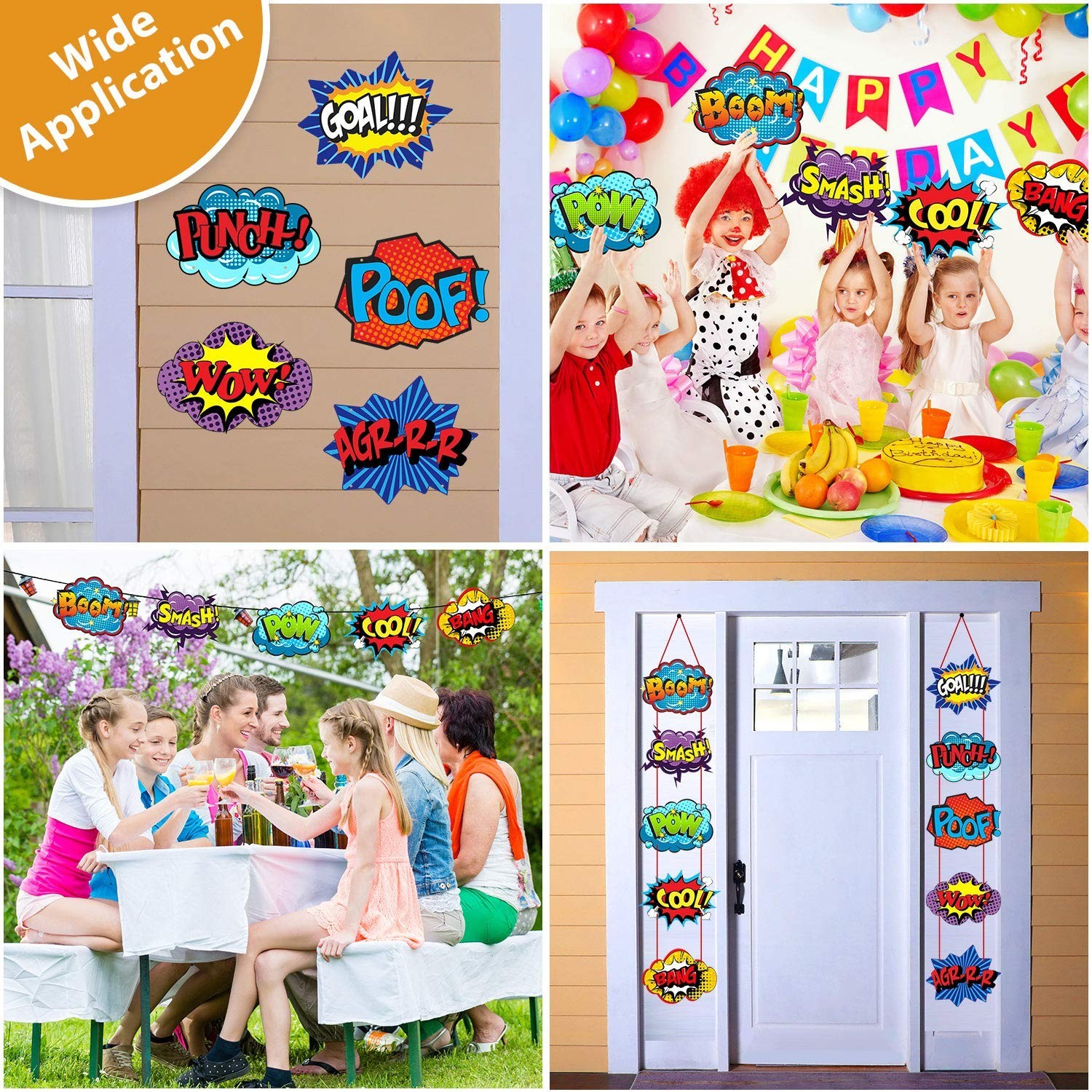 Hero Themed Cutouts, Fun Party Supplies, Wall Banner Decor, Multicolor