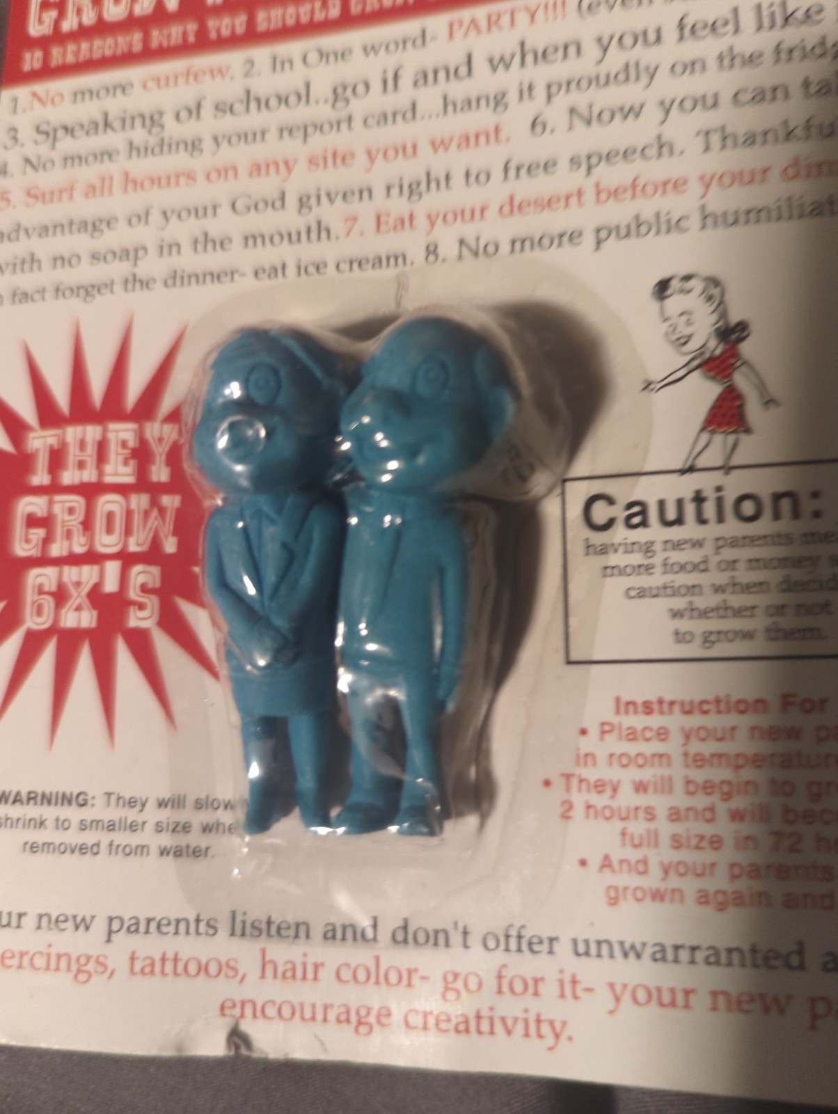 Grow New Parents Novelty Toy Gag Gift Add Water Grows 600% New Rare Collectible