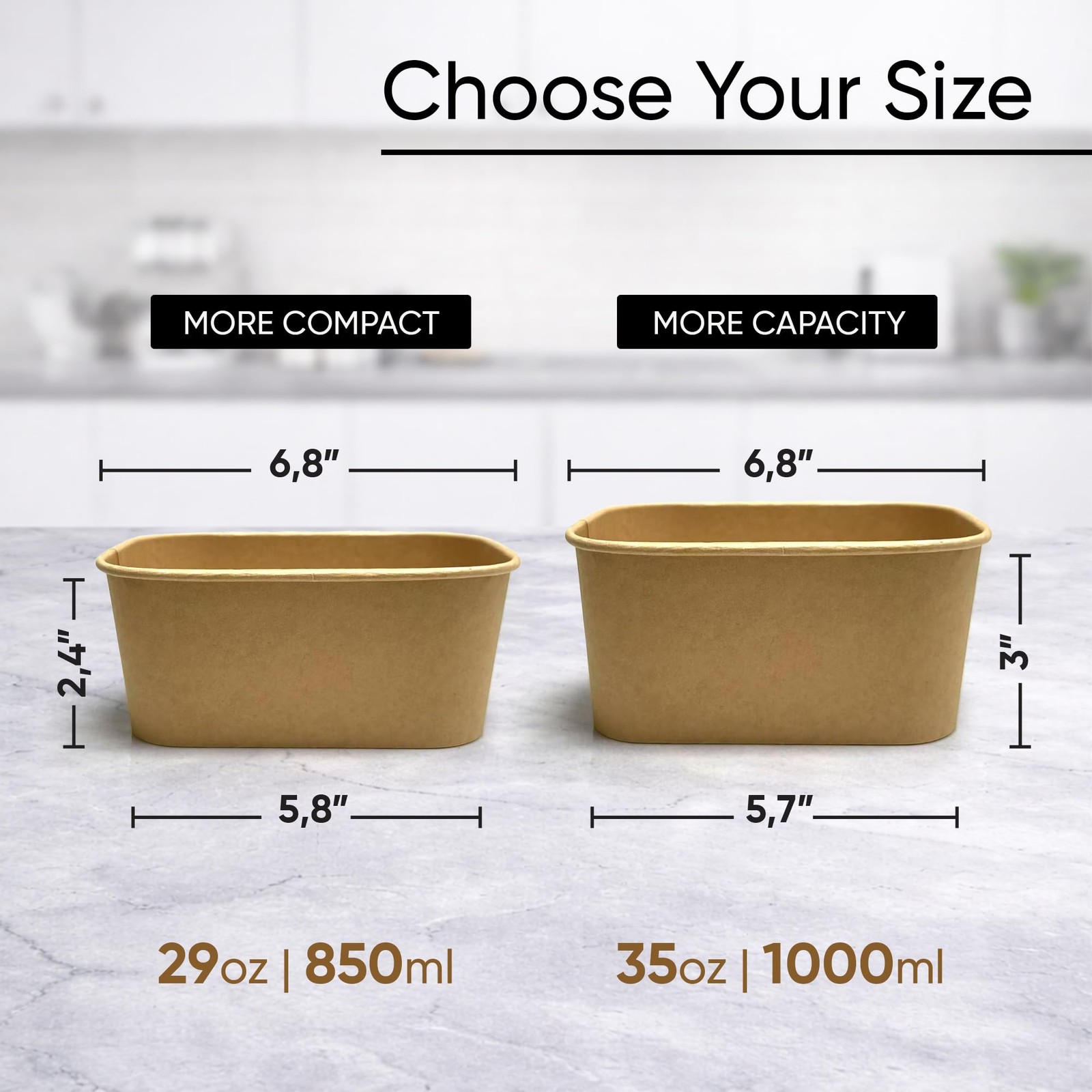 Disposable Meal Prep Containers 50 Pack 29oz Kraft Paper Bowls Lids Leafiew Safe