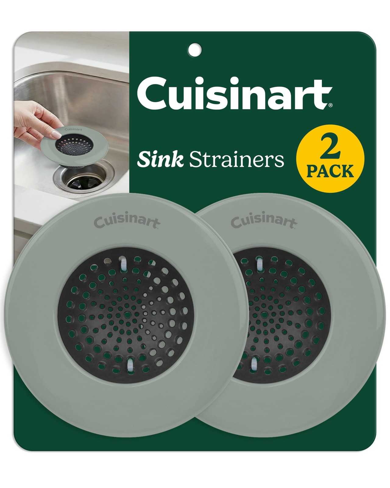 Cuisinart Sink Strainers- 2 Pack Kitchen Sink Drain Strainer & Food Catcher with