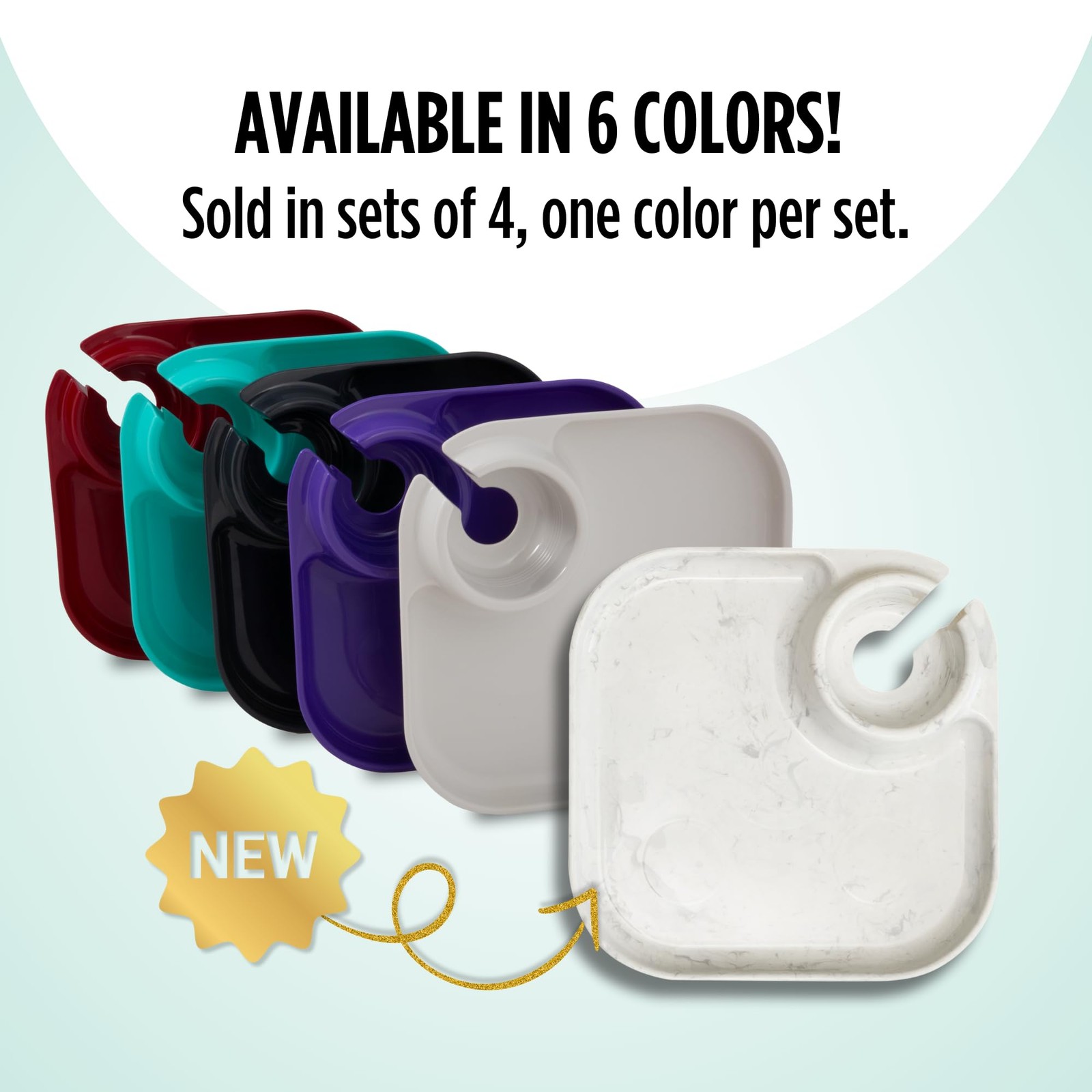 Fancy Panz Party Plates with Cup Holder – Set of 4 Purple Reusable BPA Free Plas