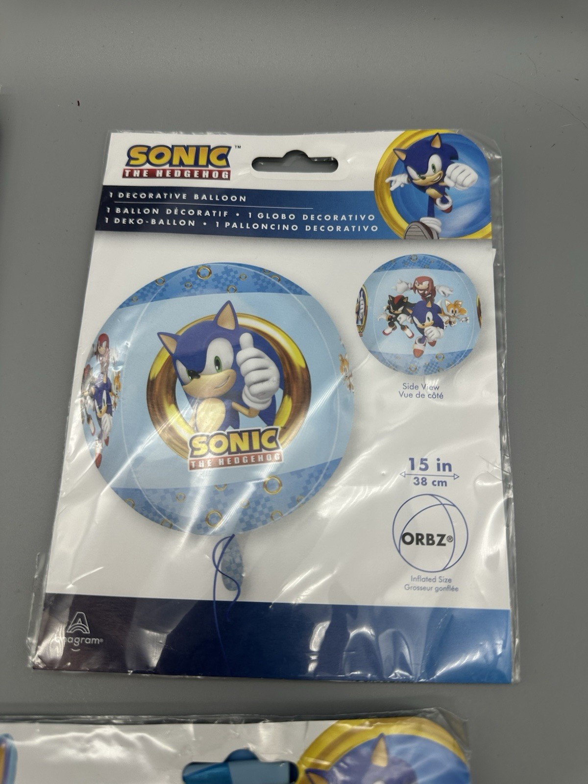 Sonic The Hedgehog Balloon Set Of 3-53in, 30in, 15in -new