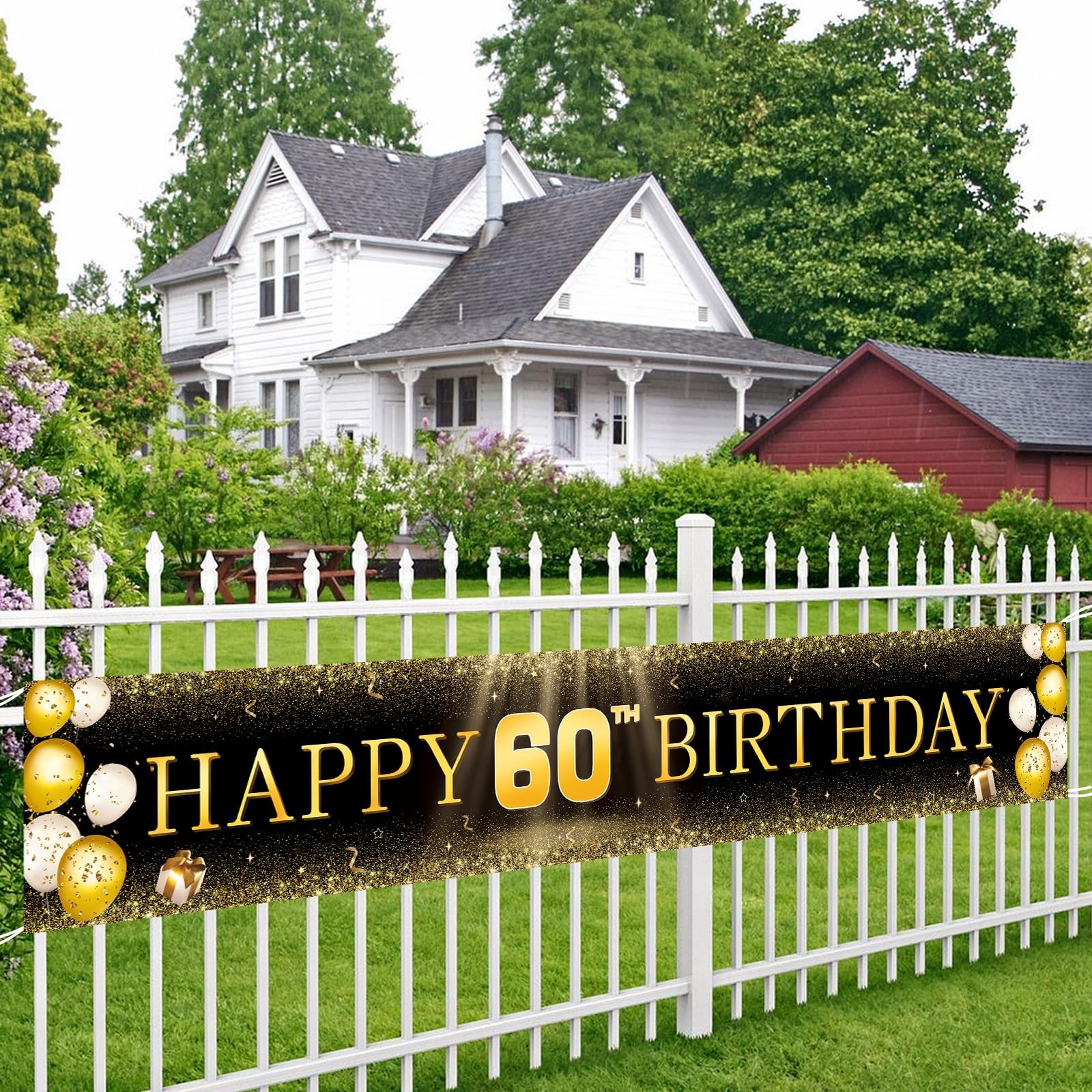 Over The Hill Decor, Extra Large Birthday Banner, Indoor Outdoor, Gold