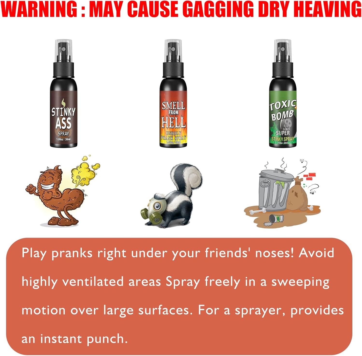 3PCS Fart Spray Extra Strong 30Ml Potent Stink Spray Non Toxic Fart Bomb Prank