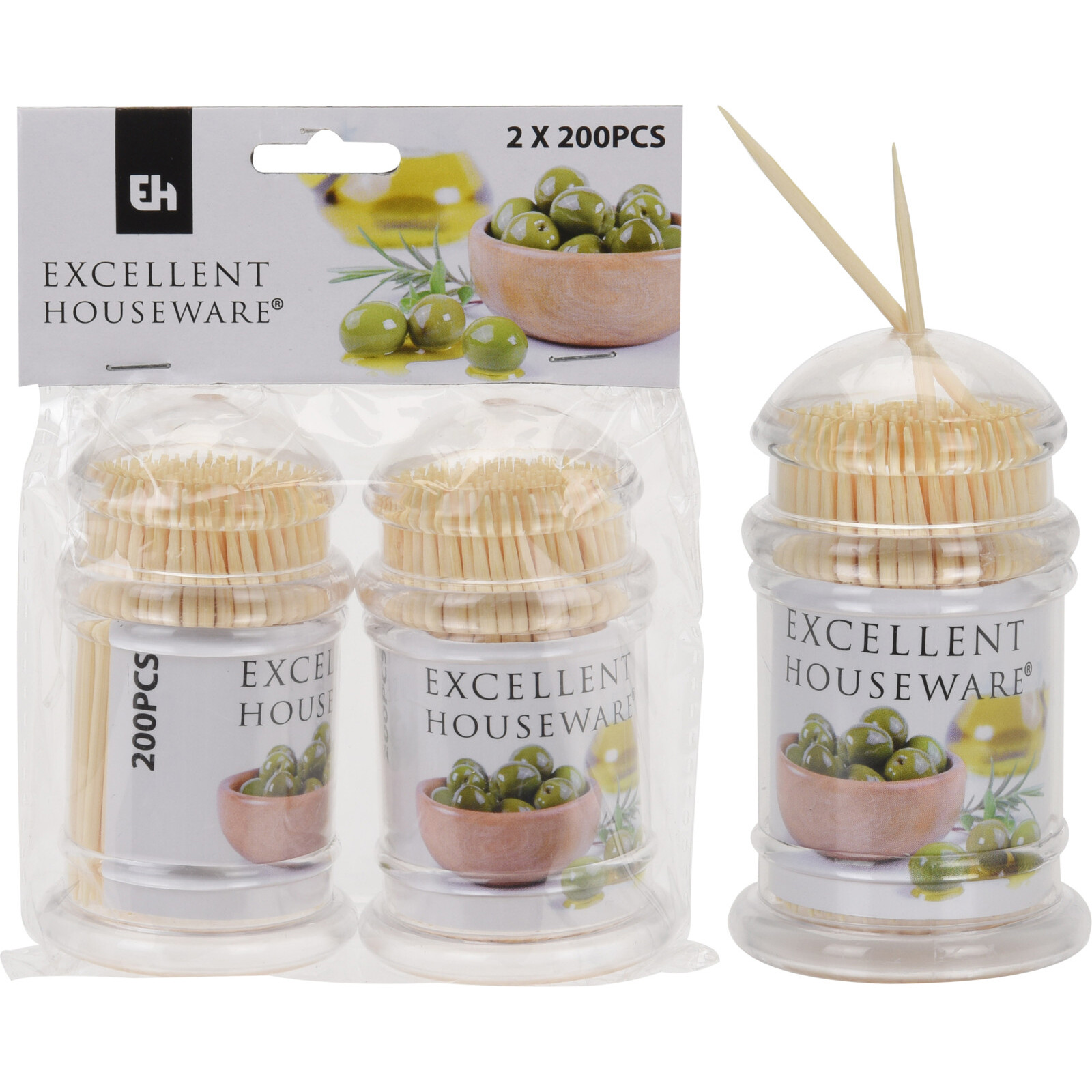 Toothpicks Wooden Cocktail Sticks 400 Tooth Picks Party Food Fruit Cheese Hold