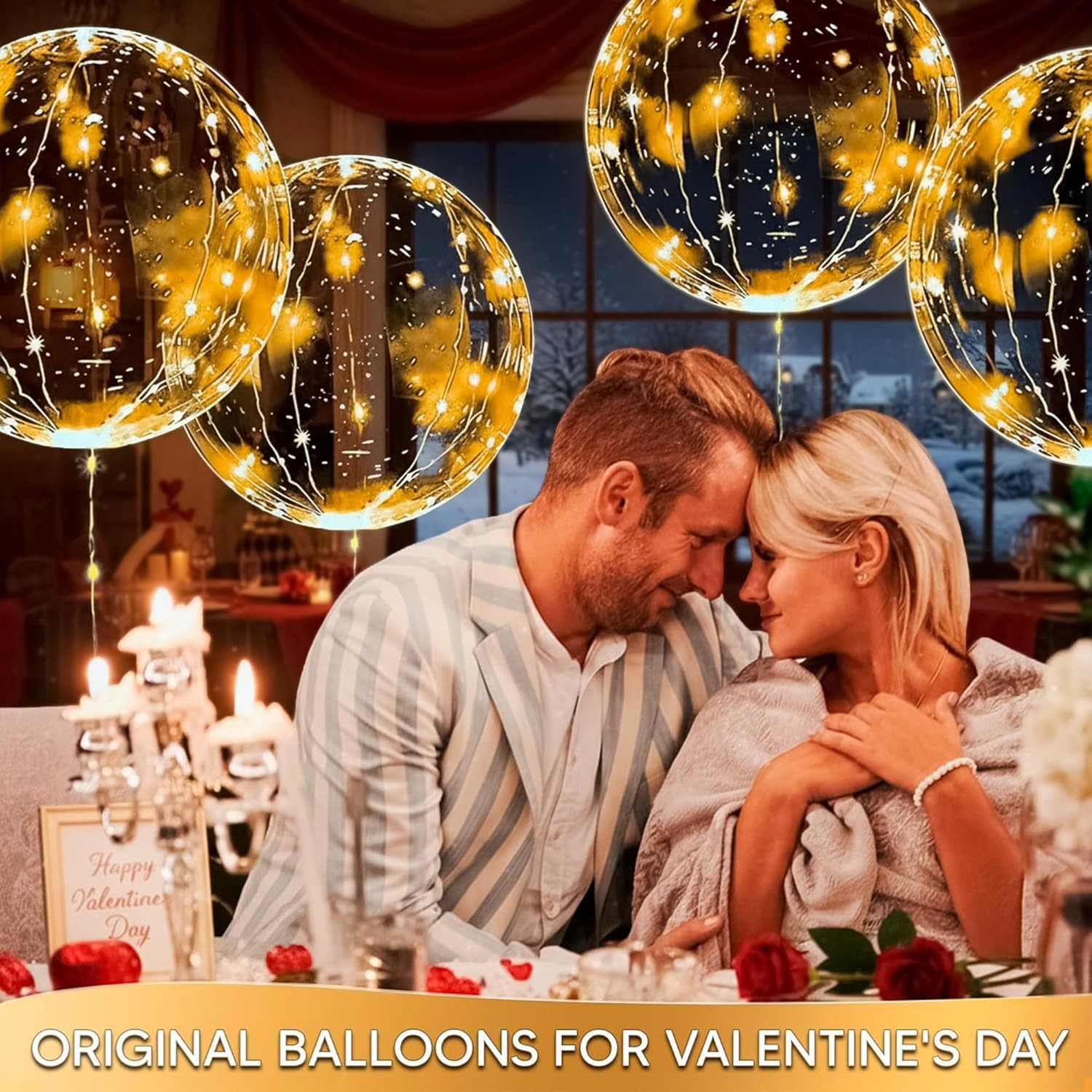 10Pcs 20″ LED Light Up Balloons with String Light for Indoor Outdoor Decor Clear