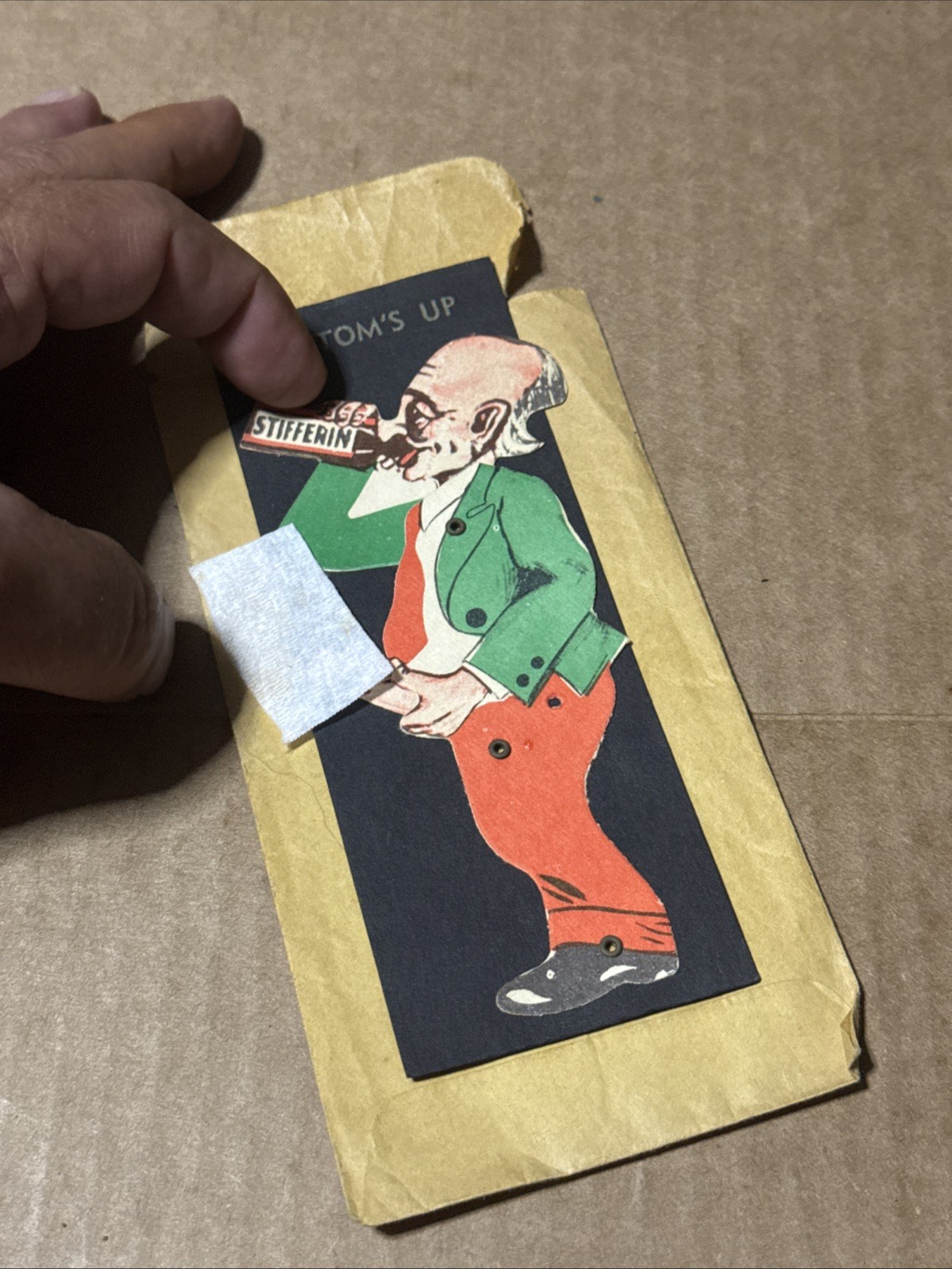 1950’s Vintage STIFFERIN Erotic BOTTOMS UP Tradecard Adult Novelty Risque RARE