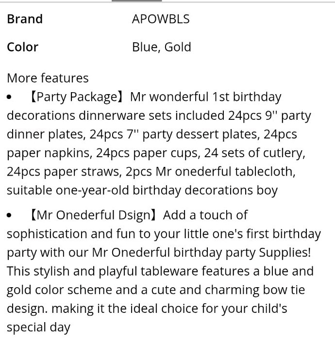 Baby Boy First Birthday Decorations, Mr Onederful 1st Birthday Party Serves 24