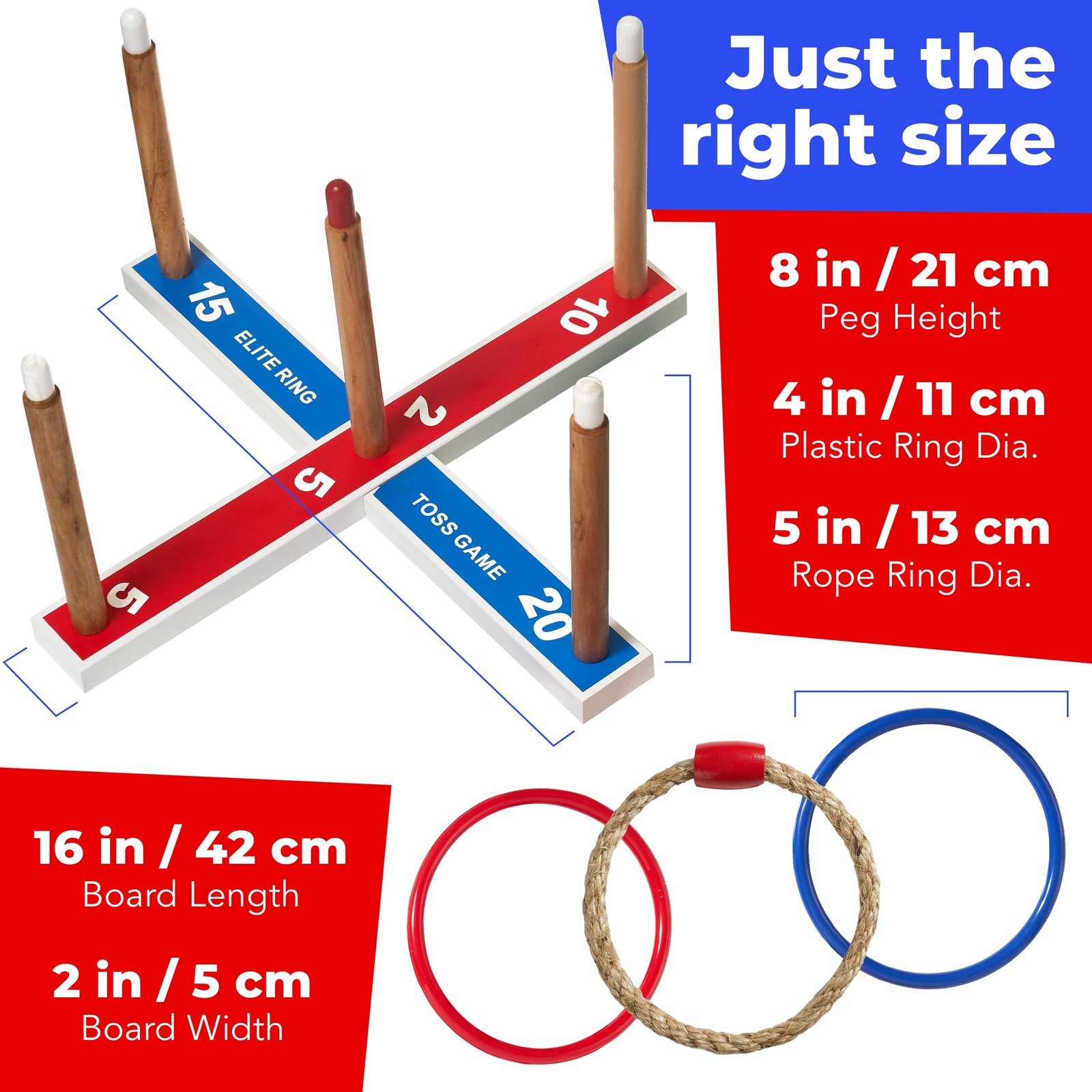 Elite Sportz Ring Toss Games for Kids Outdoor Yard Game for Adults & Family