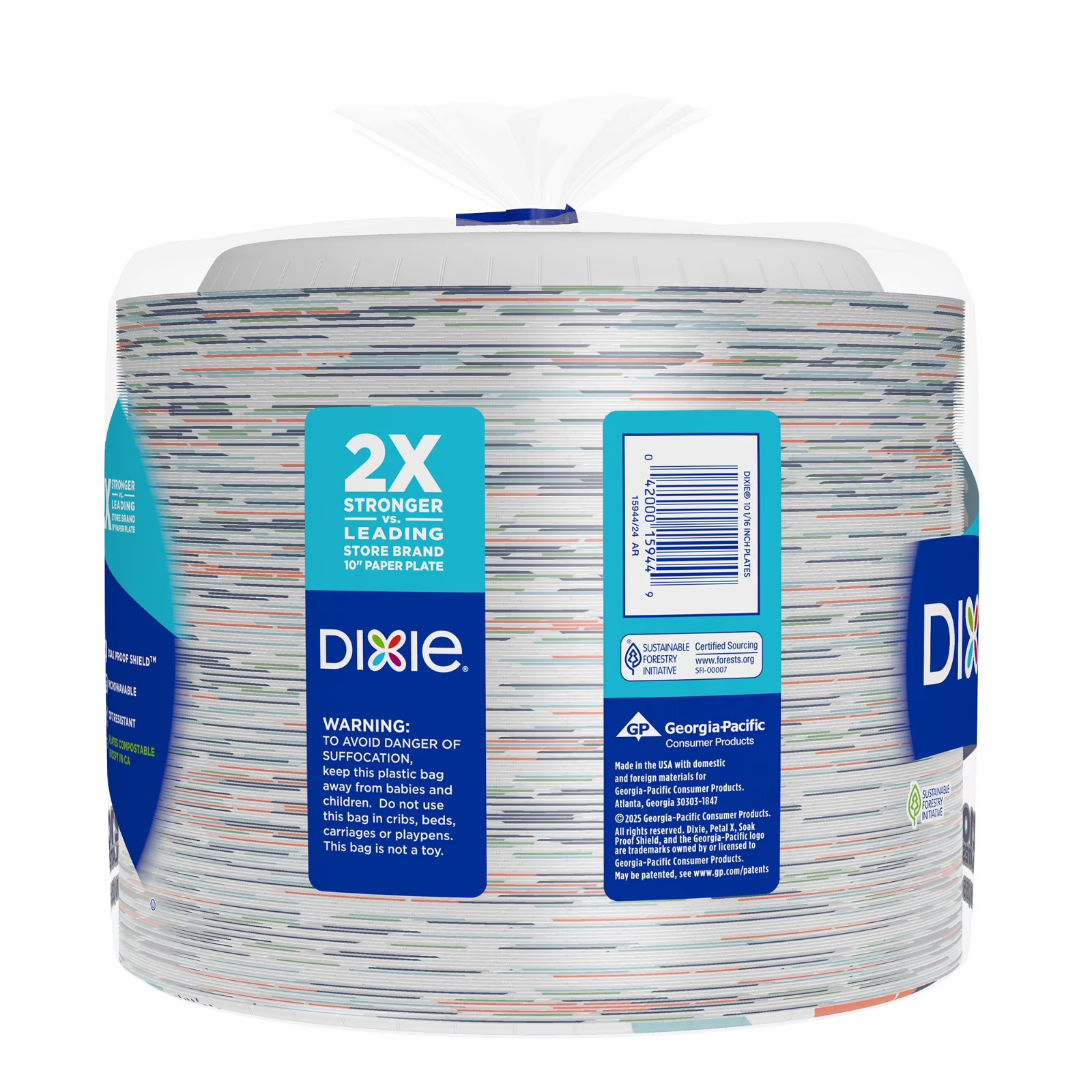 2 PACK – Dixie Disposable Paper Plates, 10″, Multi-Color, 210 Count