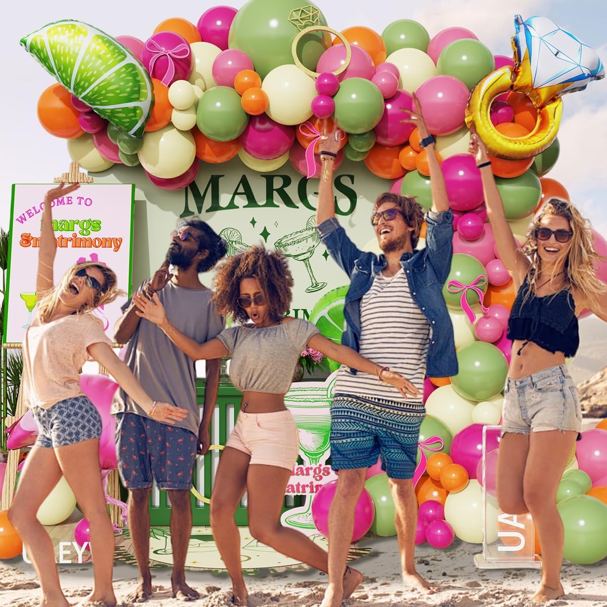 Margs And Matrimony Bachelorette Party Decorations 148Pcs Margarita Tropical …